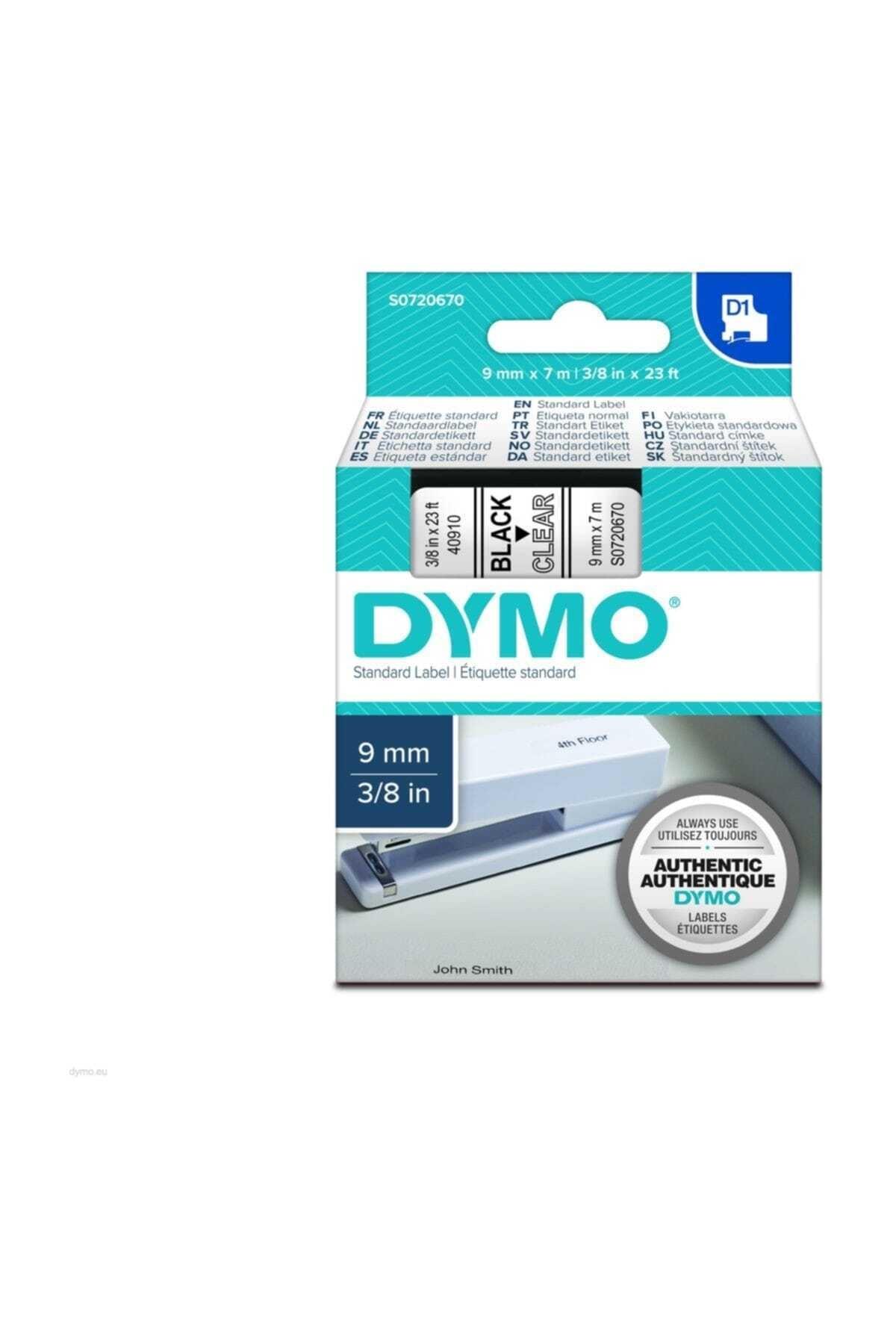 Dymo D1 Şerit Standart 9 MMx7 MT Şeffaf Üzerine Siyah 40910 S0720670