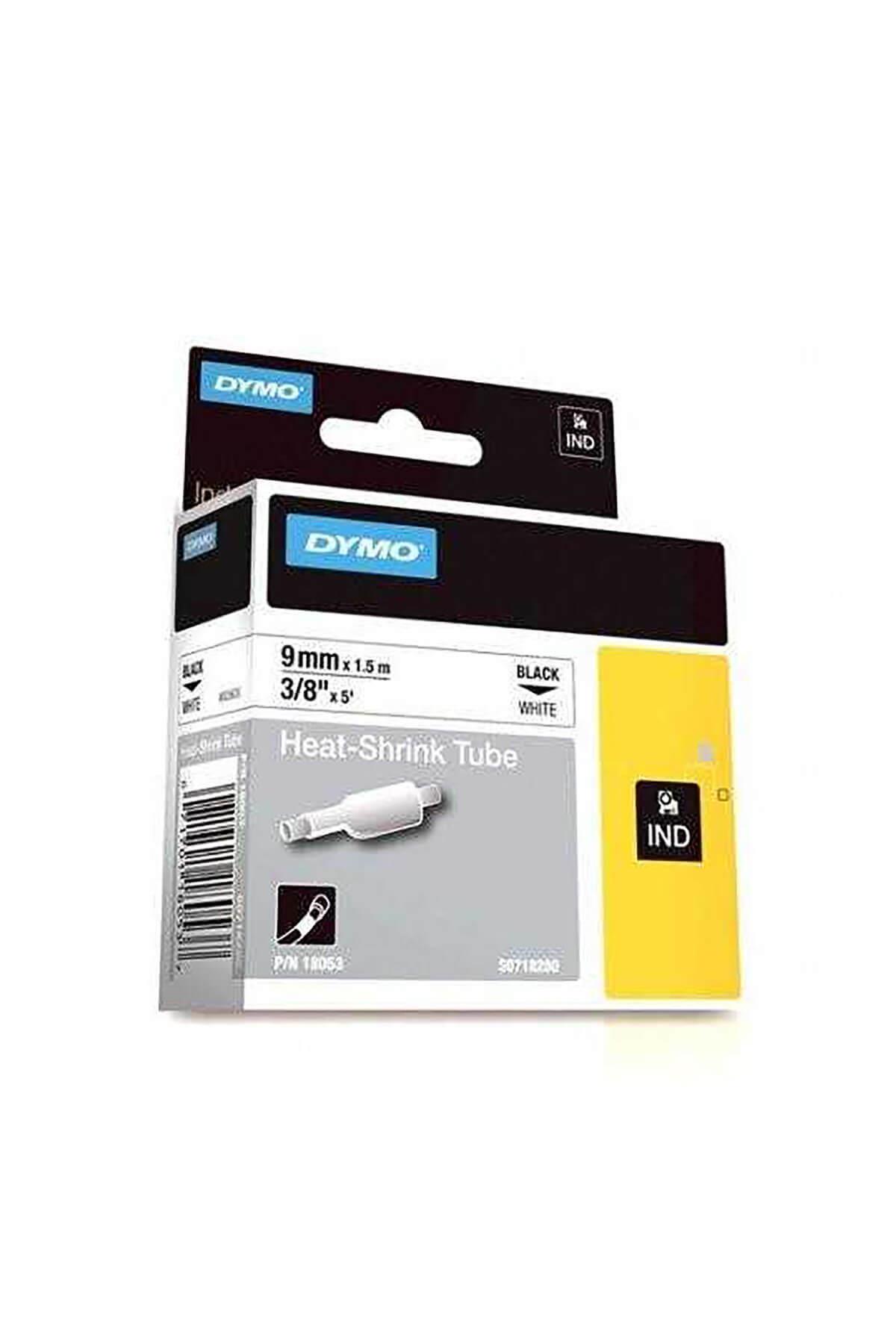 Dymo RhinoPRO Isıyla Küçülen Şerit 9 mm x 1.5 Metre Beyaz/Siyah
