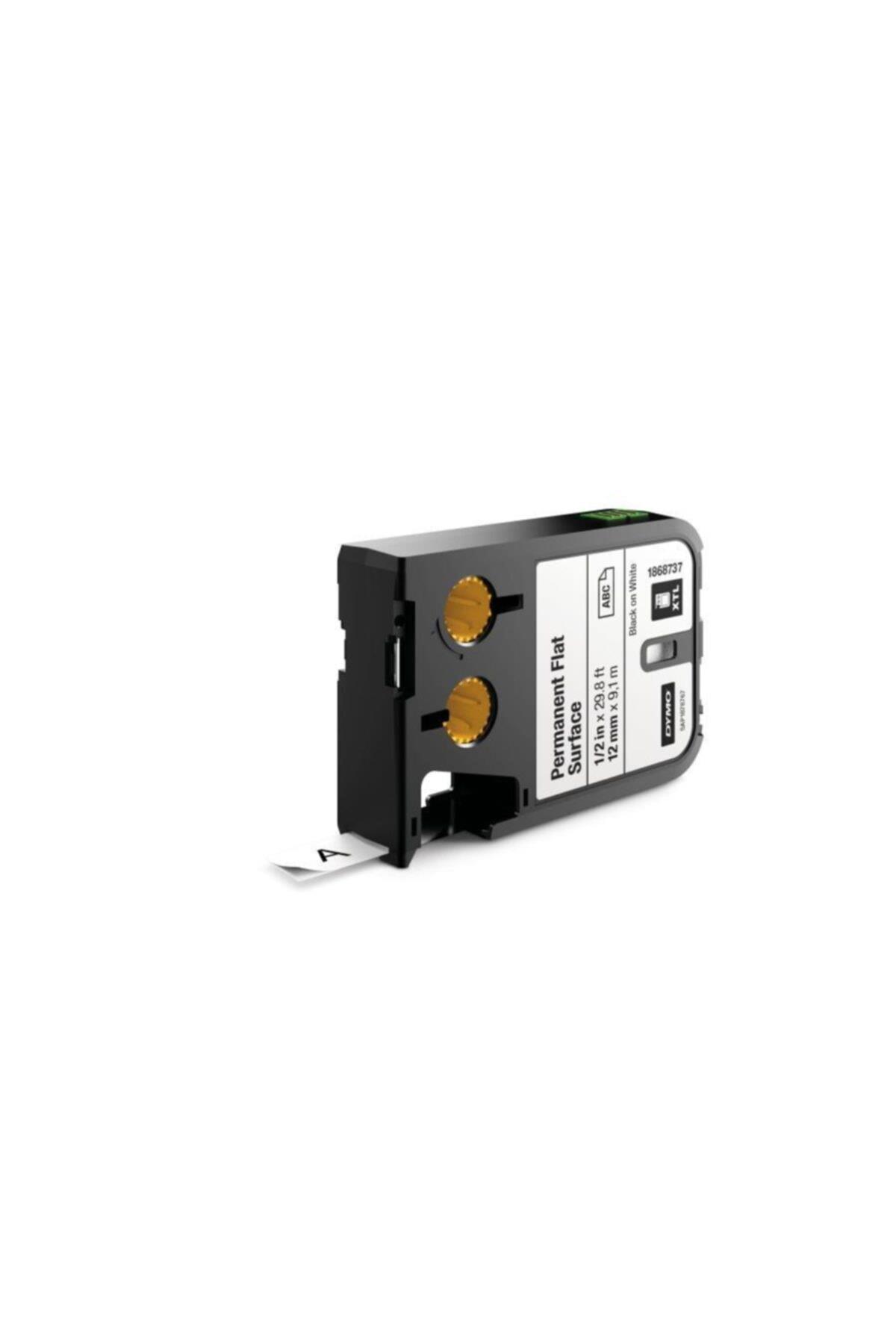 Dymo XTL Sabit Polyester Düz Yüzey,12mmx 9,1 m, Beyaz/Siyah 1868737