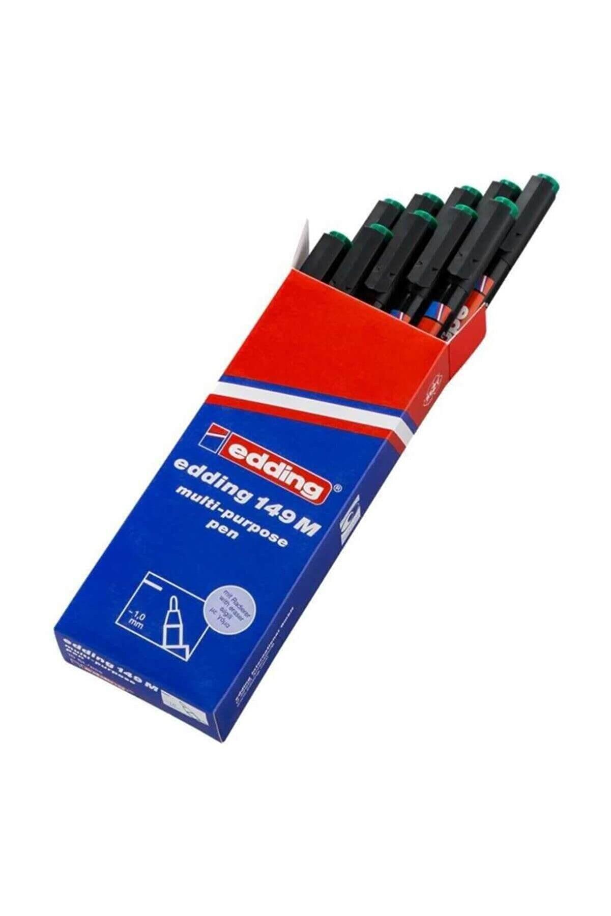 Edding Asetat Kalemi Permanent M Seri 1 MM Yeşil Silgili (10 Lu Paket)