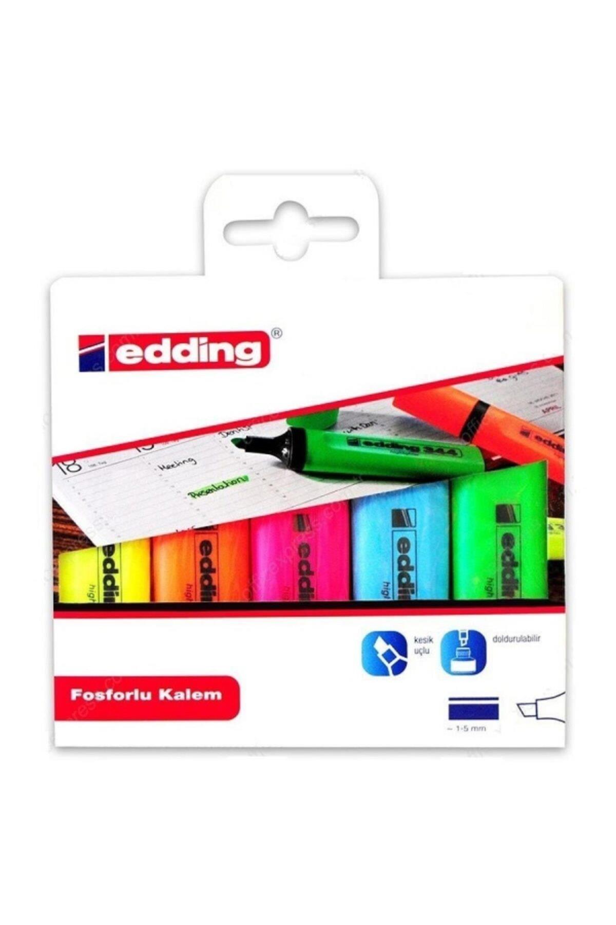 Edding Fosforlu Kalem Karışık Renk 5 Lİ 344 (40 Paket)