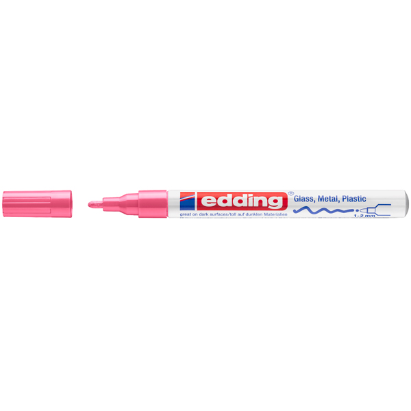 Edding Markör Boya Dekor Yuvarlak Uçlu 1-2 MM Pembe (10 Lu Paket)