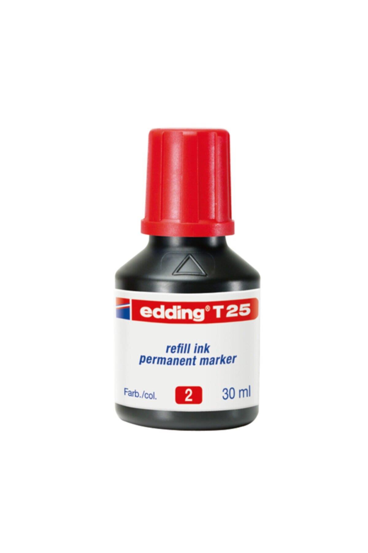 Edding Markör Mürekkebi Permanent Damlalıklı 30 ML Kırmızı (10 Lu Paket)