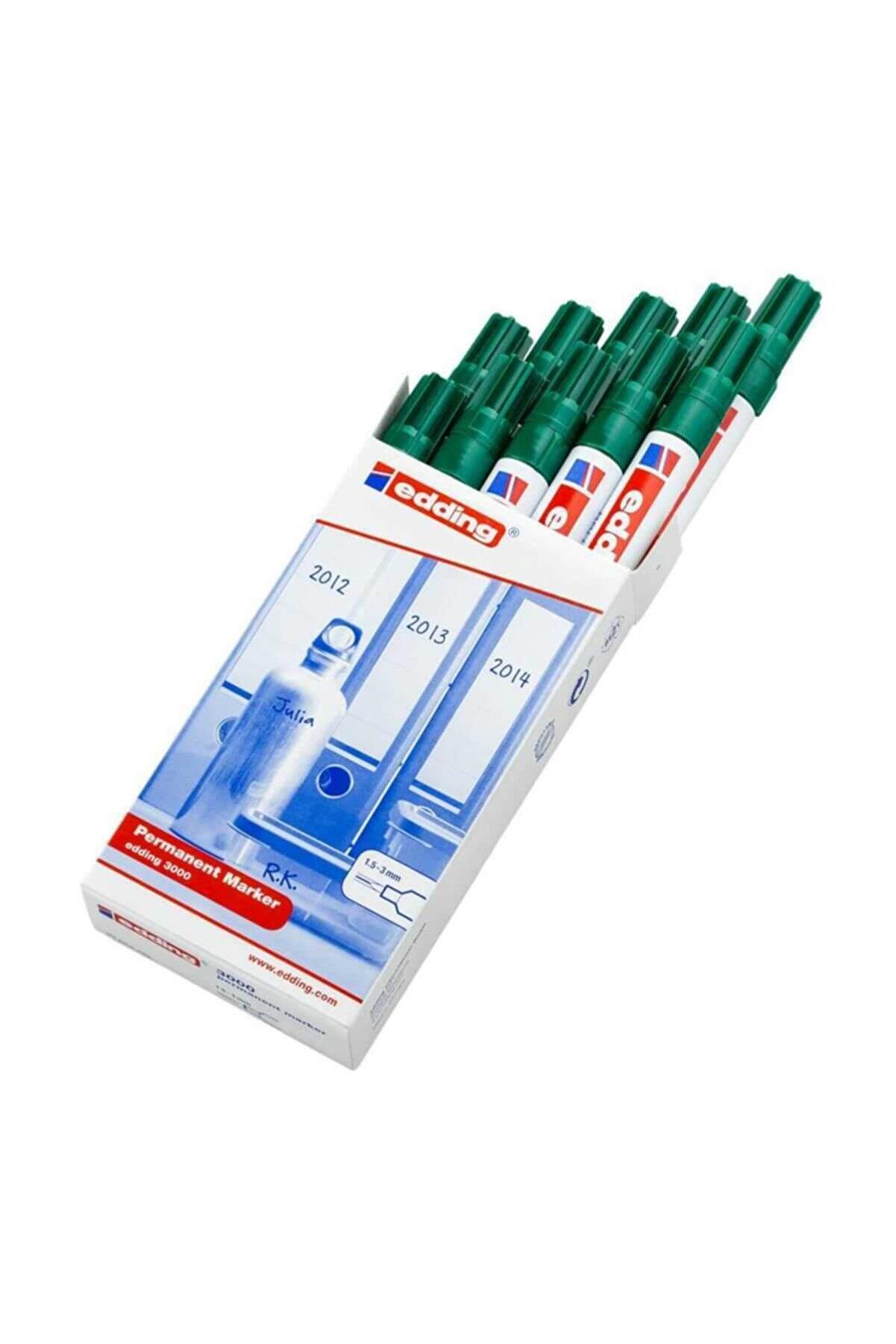 Edding Markör Endüstriyel Permanent Kalem Yuvarlak Uçlu 1.5-3 mm Yeşil (10 Lu Paket)