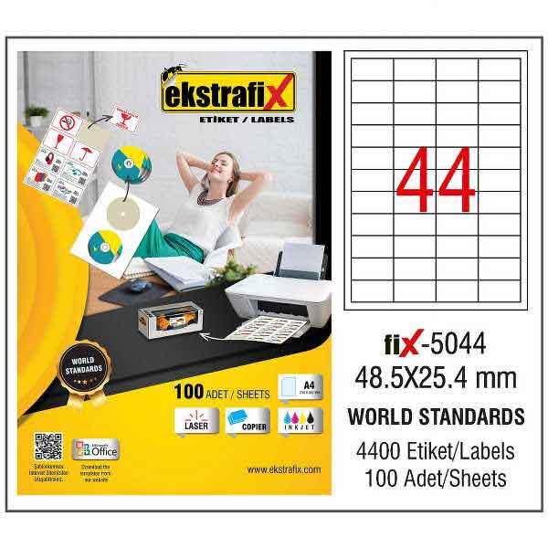 Ekstrafix Laser Etiket 48.5 x 25.4 mm 100 Yaprak Lazer Etiketi