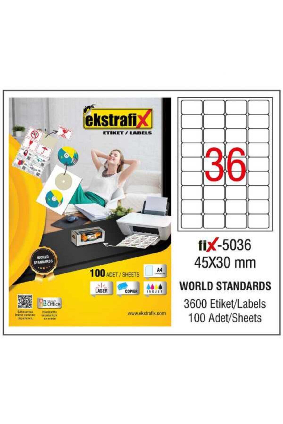Ekstrafix Lazer Etiket 100 Yaprak 45 x 30 Mm Lazer Yazıcı Etiketi