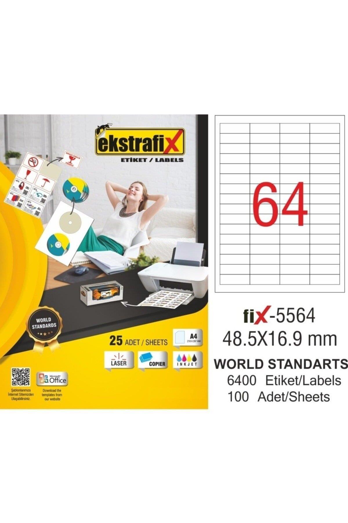 Ekstrafix Lazer Etiket 100 Yaprak 48.5x16.9 mm Lazer Yazıcı Etiketi