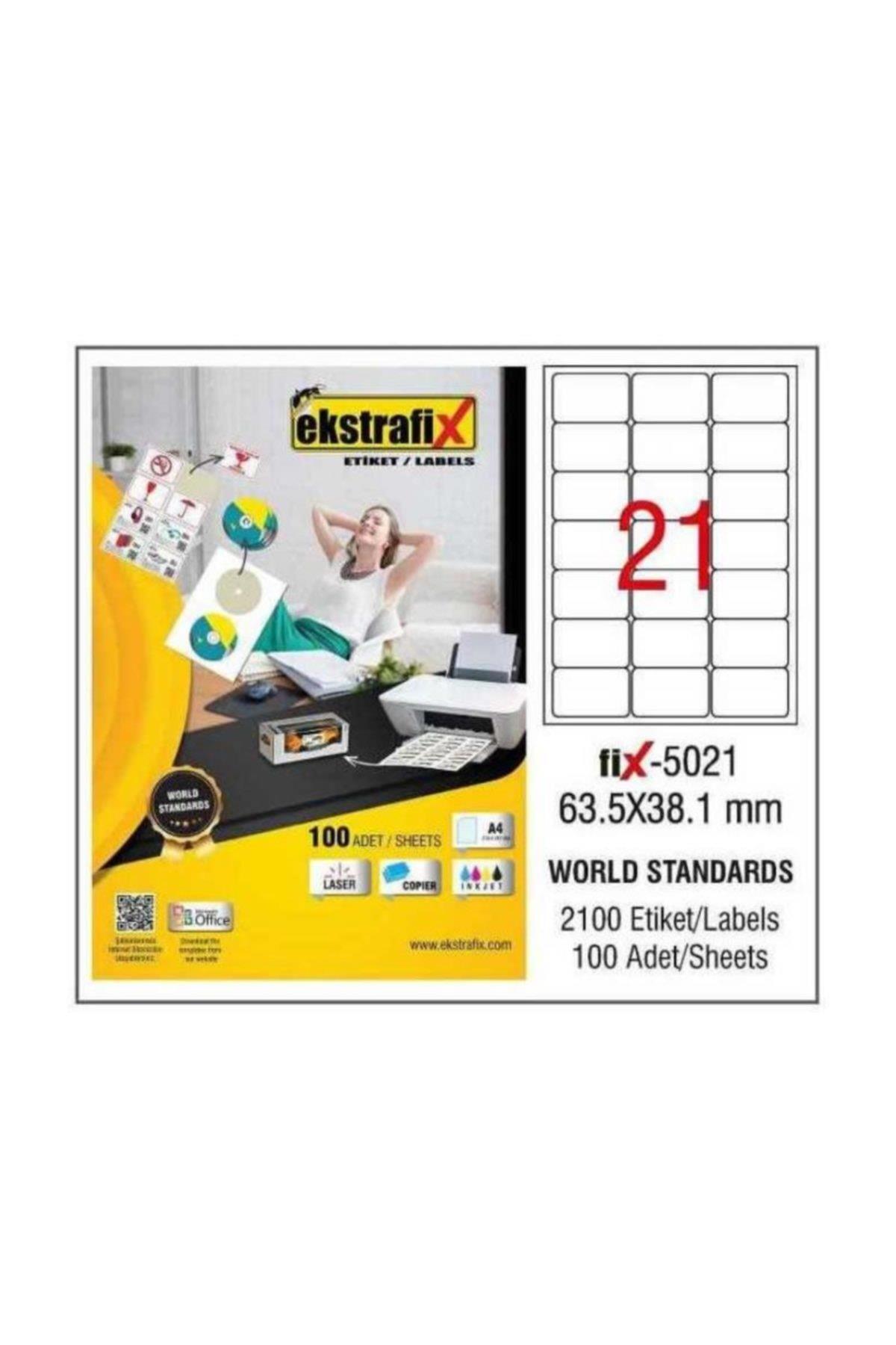 Ekstrafix Lazer Etiket 100 YP 63.5x38.1 Laser-Copy-Inkjet FİX-5021