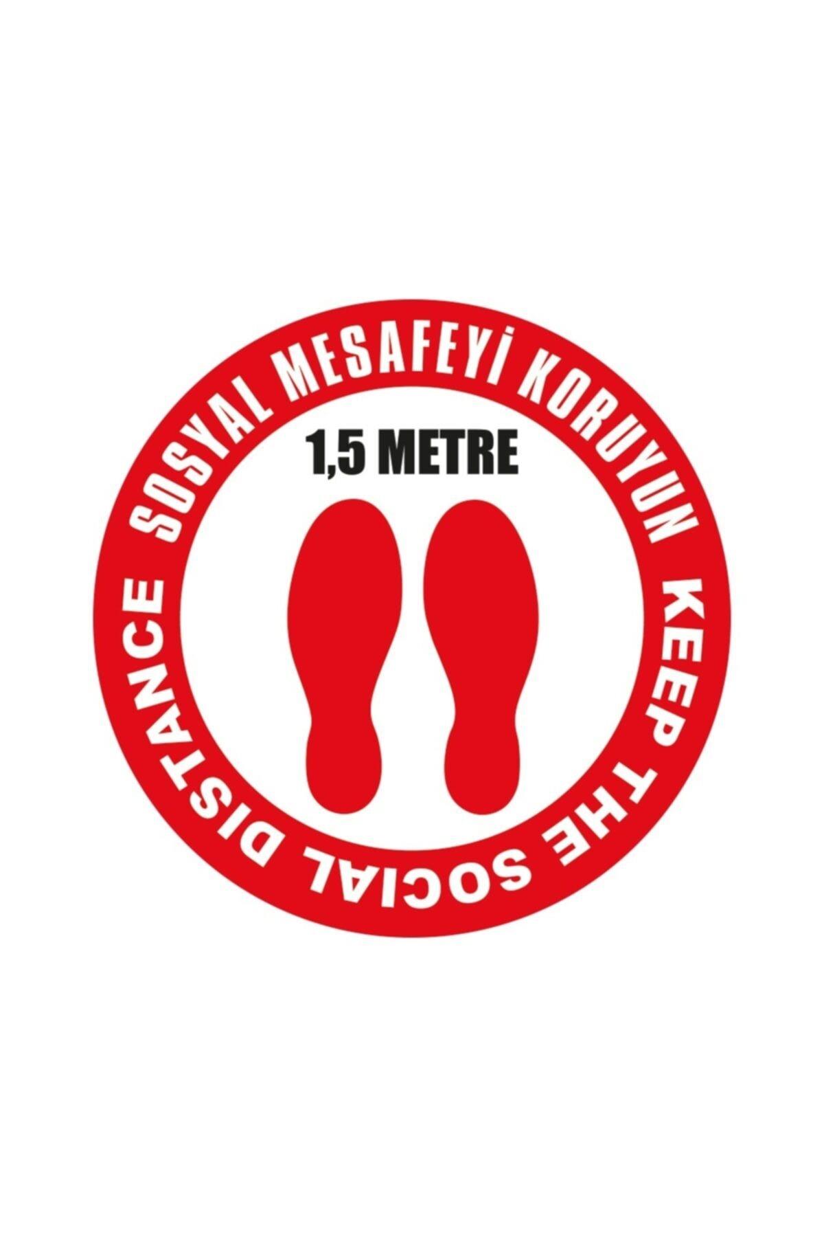 Ekstrafix Sosyal Mesafe Yer Sticker Kırmızı 1.5 Metre