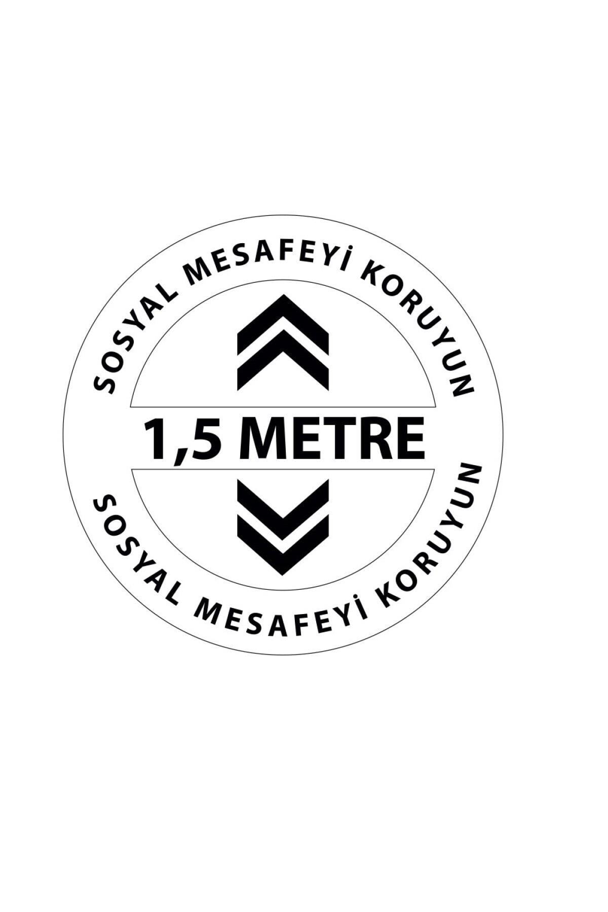 Ekstrafix Sosyal Mesafe Yer Sticker Maskeli