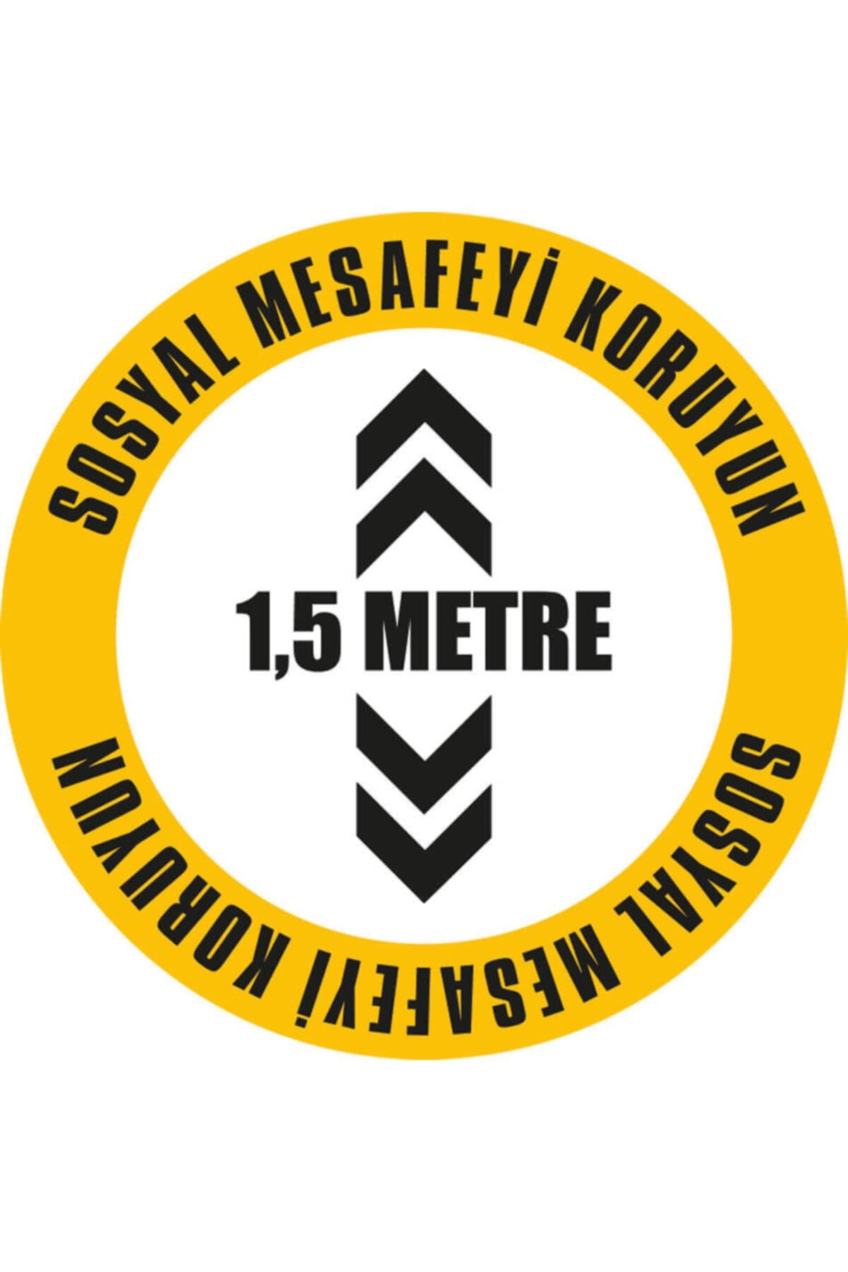 Ekstrafix Sosyal Mesafe Yer Sticker Sarı 1.5 Metre