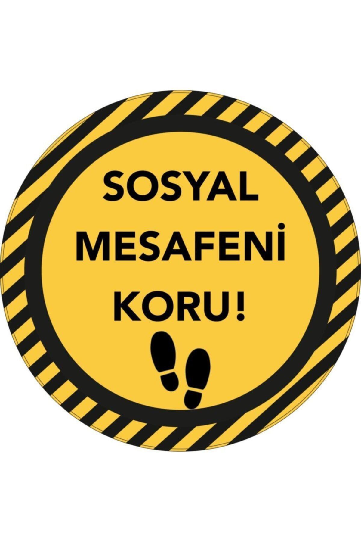 Ekstrafix Sosyal Mesafe Yer Sticker Sarı-Siyah 1.5 Metre