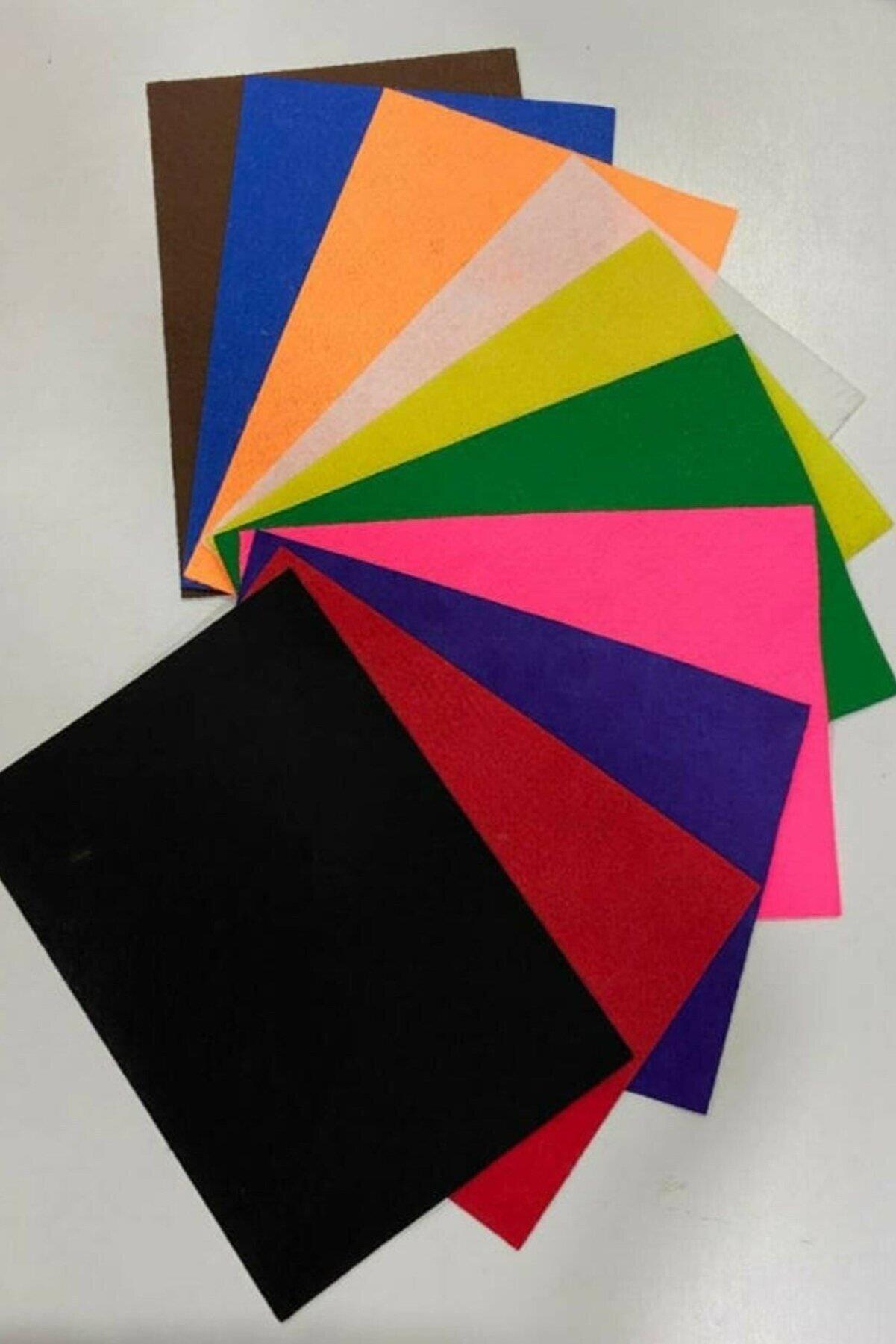 Esmay Renkli İnce Keçe 20x30 Cm Karışık (10 Lu Paket)