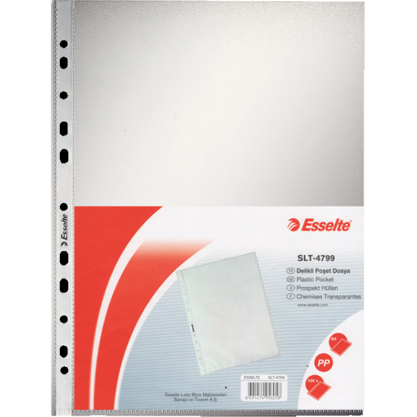 Esselte Poşet Dosya A4 Buzlu Şeffaf (100 Lü Paket)