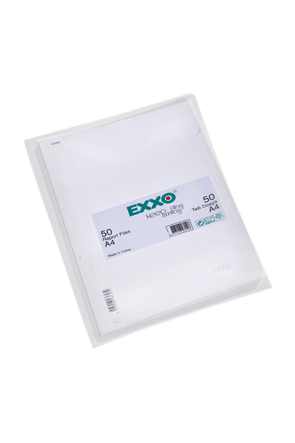 Exxo Telli Dosya Plastik A4 Beyaz Telli Dosya (50 Li Paket)