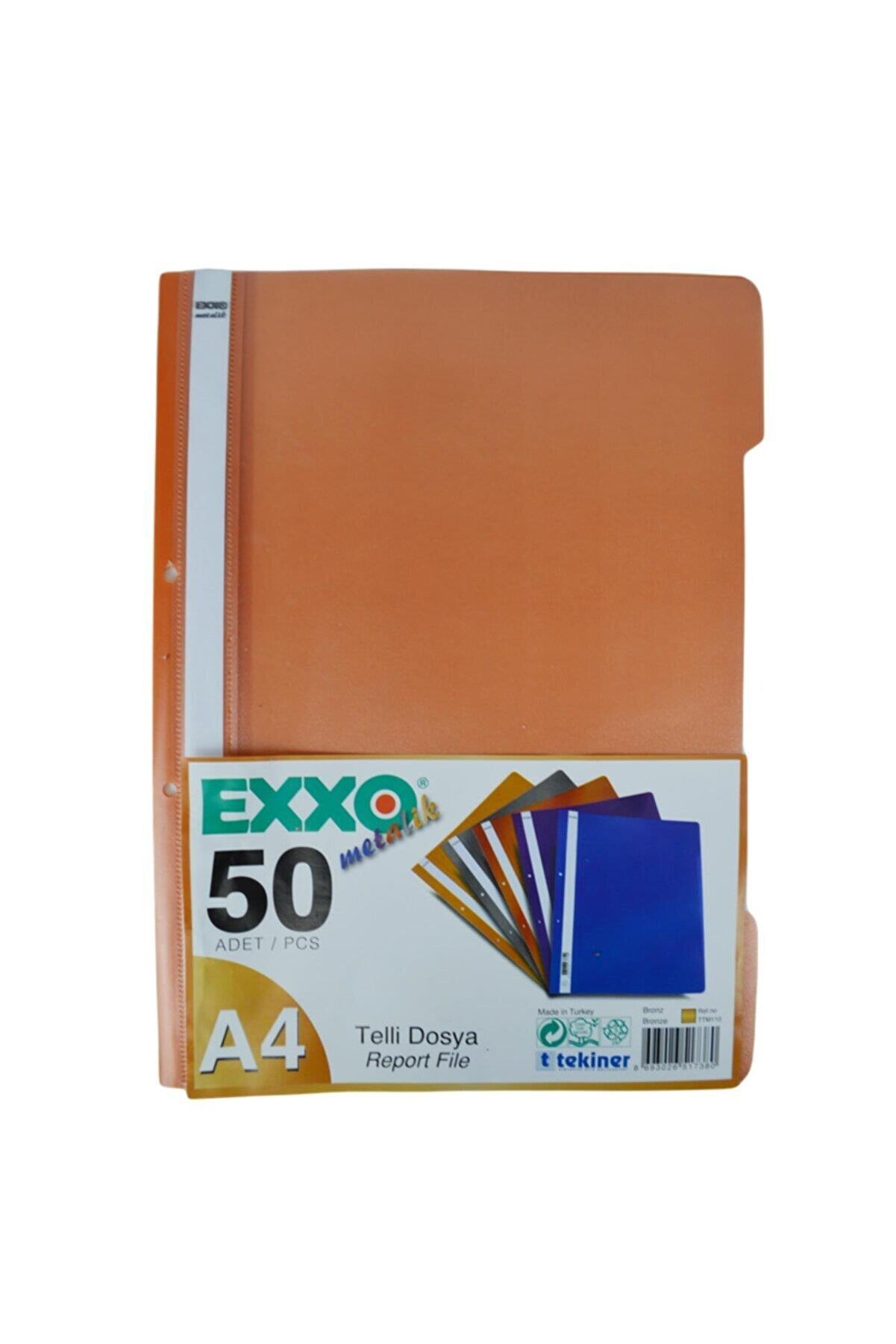 Exxo Metalik Telli Dosya Bronz (50 Li Paket)