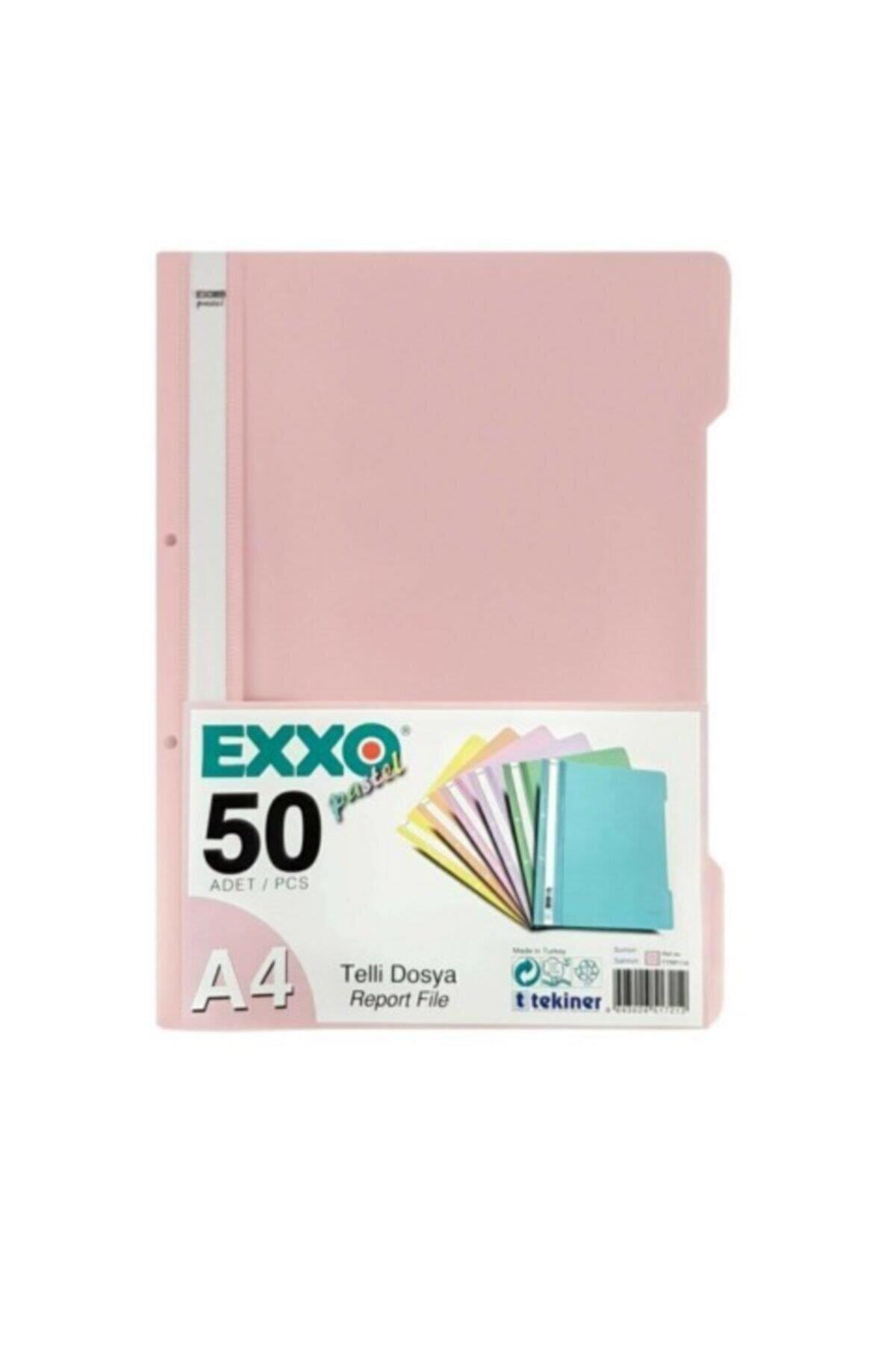 Exxo Pastel A-4 Telli Dosya Şeftali (50 Li Paket)