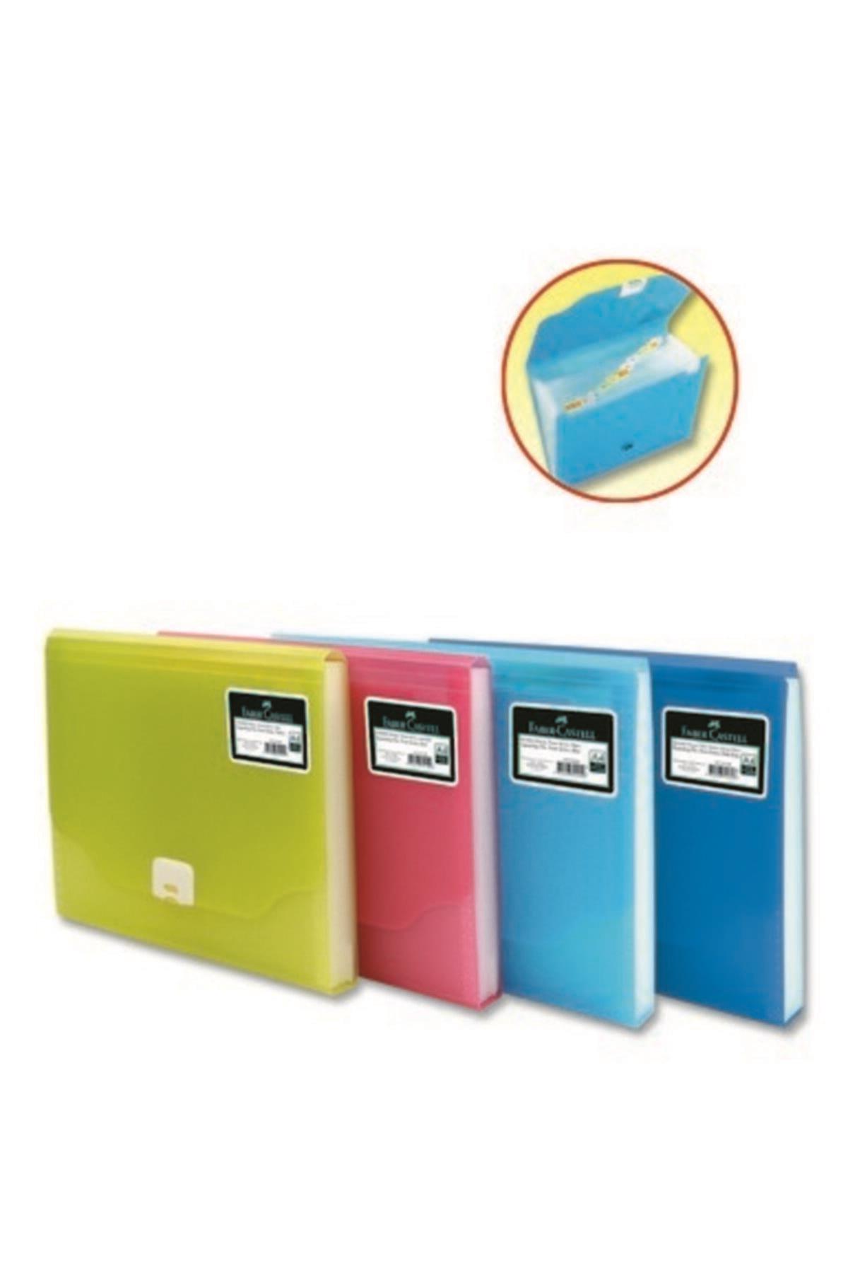Faber-Castell Dosya Neon Serisi Seperatörlü Körüklü 13 Bölmeli A4 Neon Kırmızı 5075392100