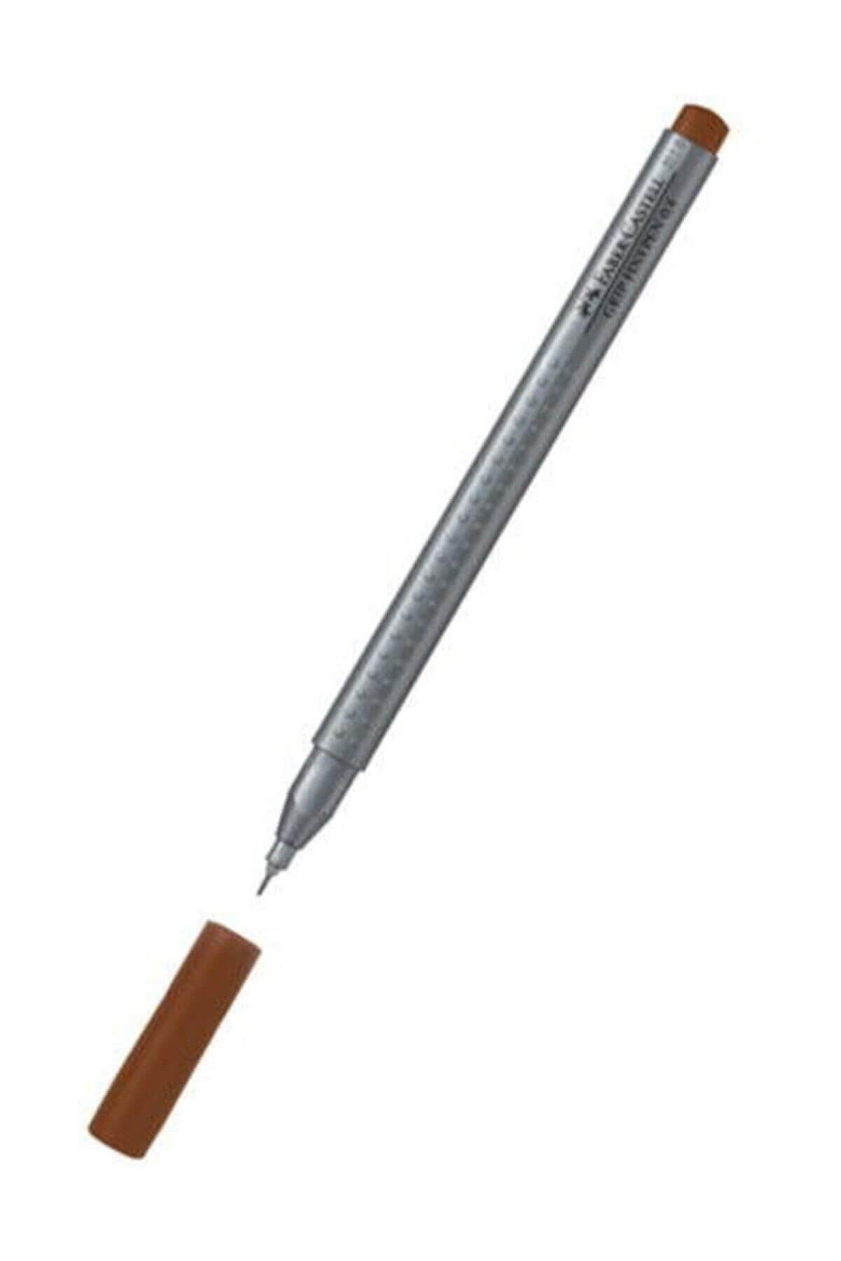 Faber-Castell Finepen İnce Keçe Uçlu Kalem 0.4 MM Açık Kahverengi (10 Lu Paket)