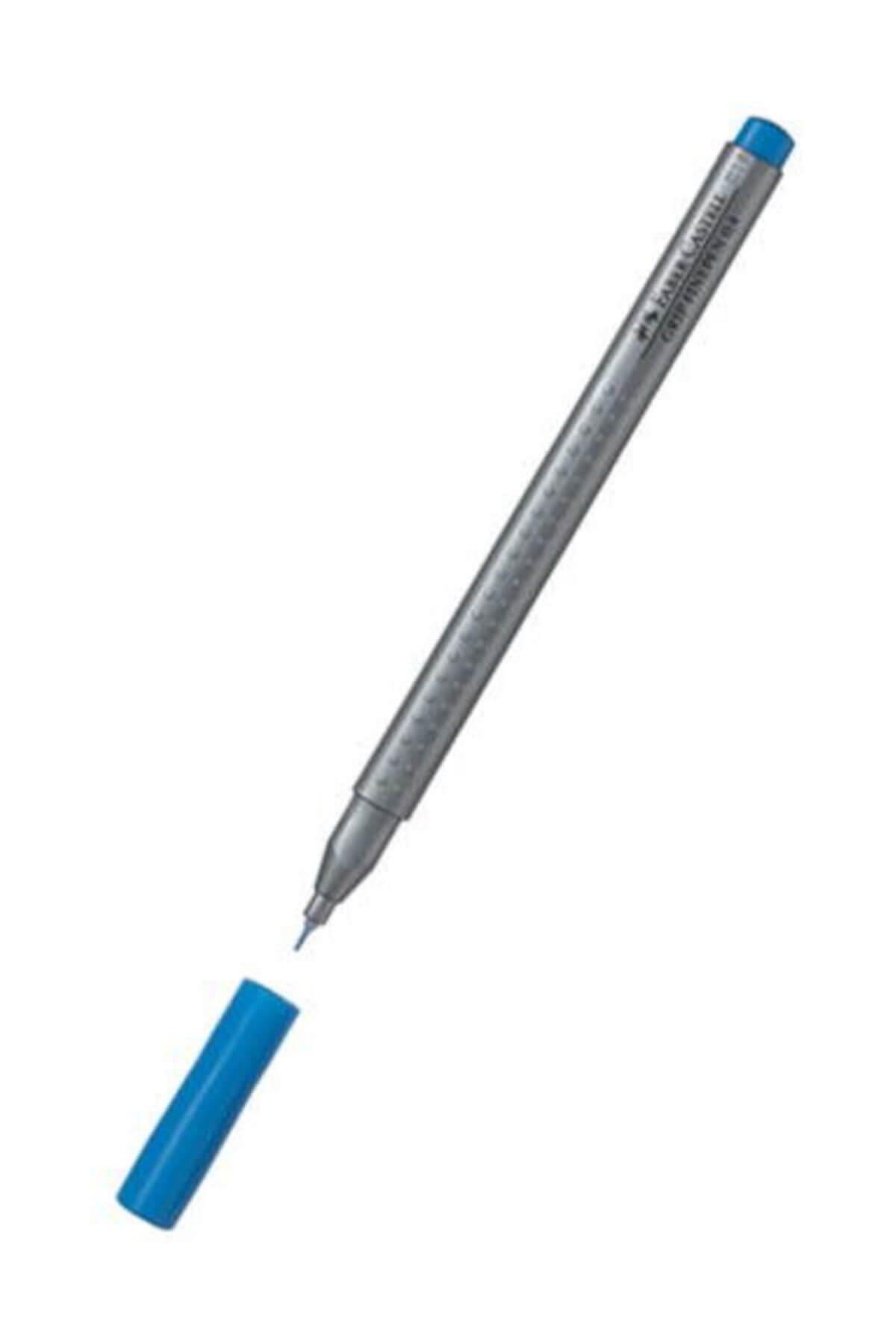 Faber Castell Grip Finepen İnce Keçe Uçlu Kalem 0.4 mm Mavi (10 Lu Paket)