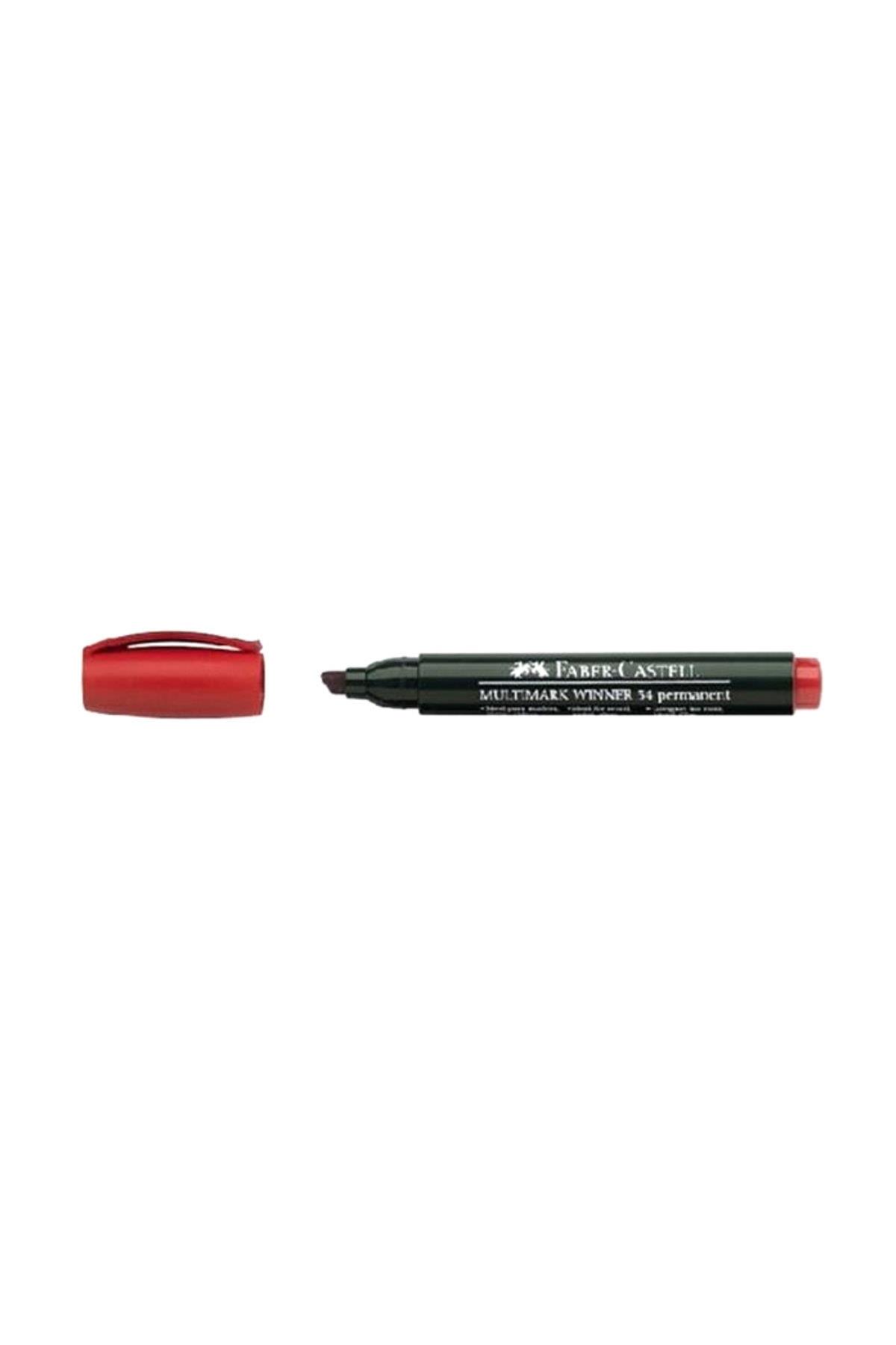 Faber-Castell Markör Permanent Kesik Uçlu Kırmızı 54