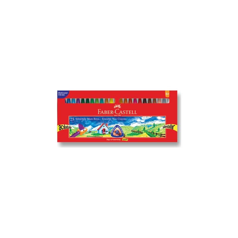Faber-Castell Mum Pastel Boya Wax Crayon Karton Kutu Silinebilir Üçgen 25 Lİ 12 27 25