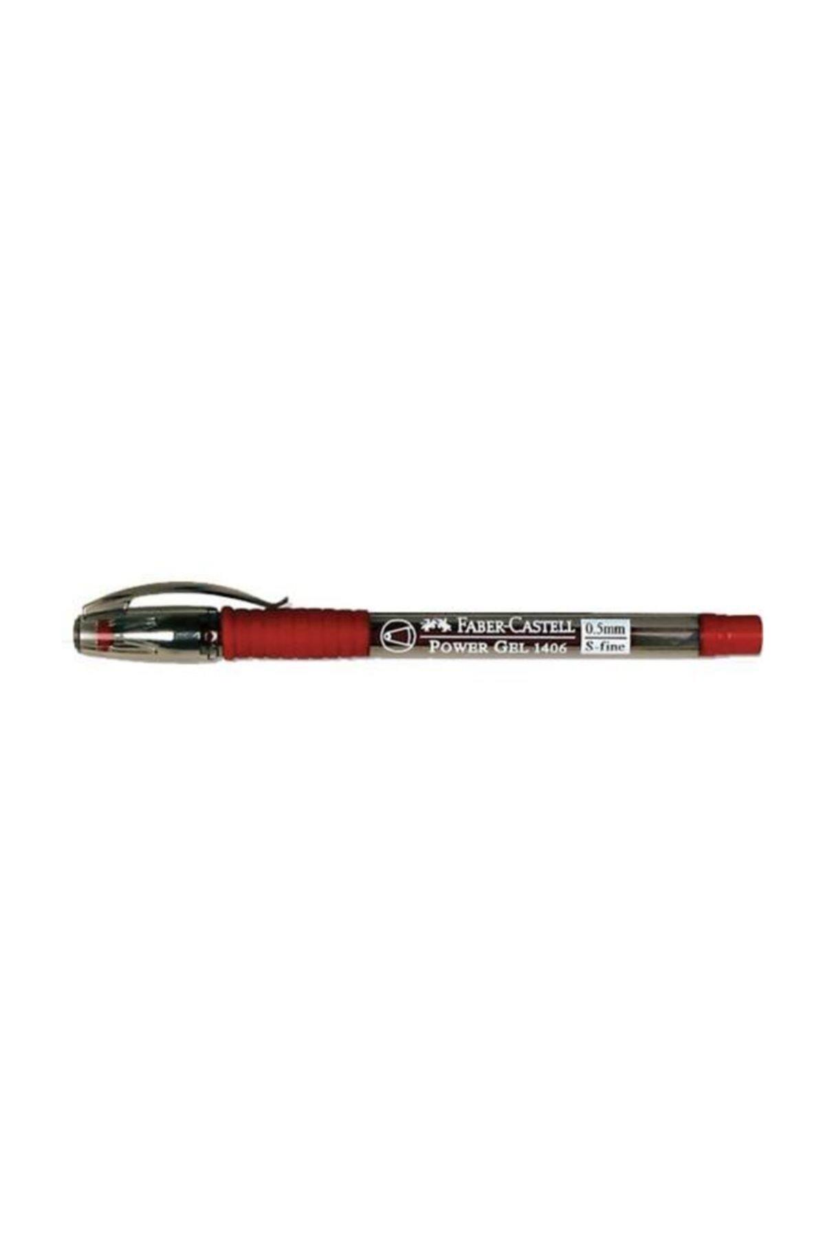 Faber-Castell Tükenmez Kalem Power Gel Jel 0.5 MM Bilye Uç Kırmızı (10 Lu Paket)