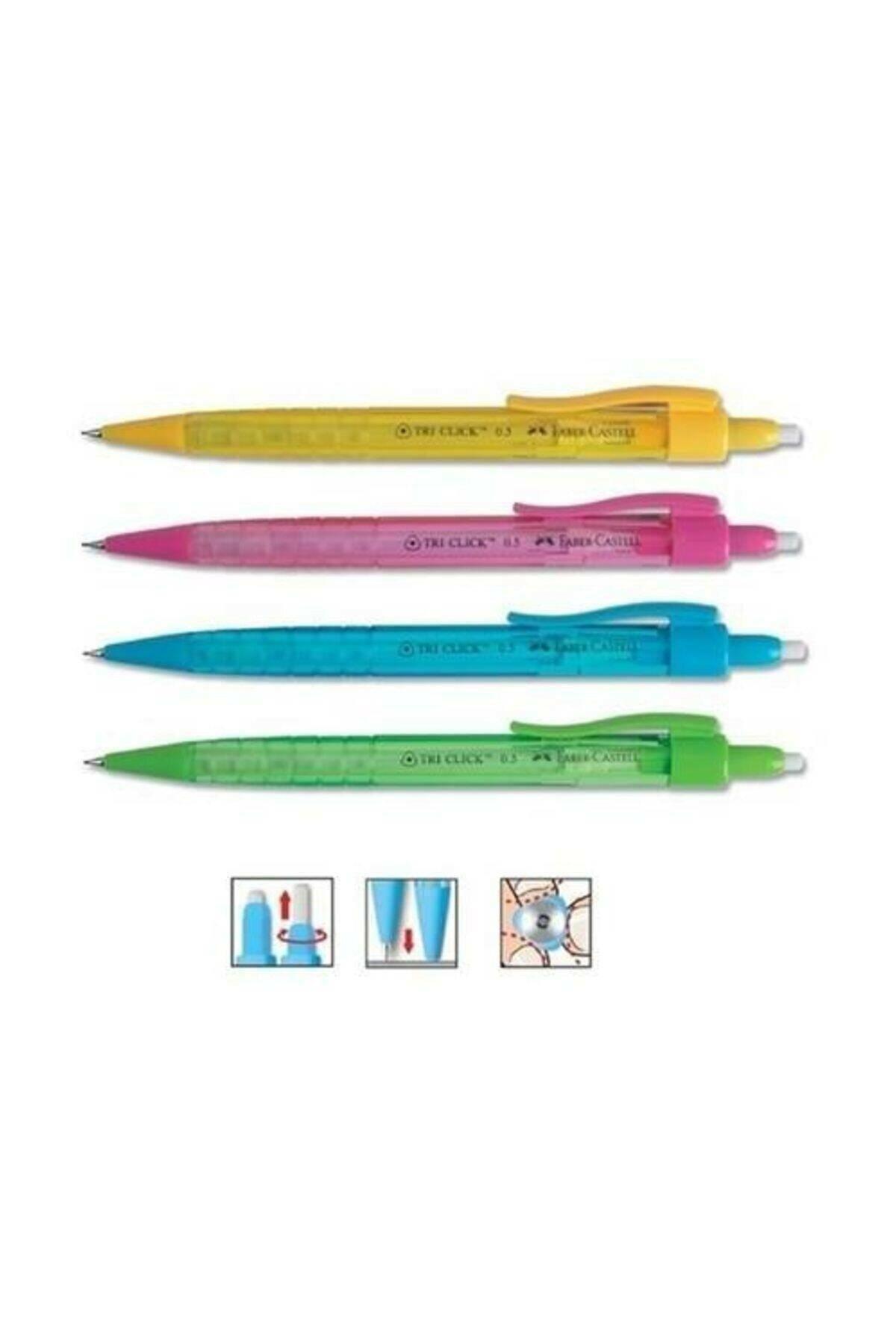 Faber-Castell Versatil Kalem Tri Click 0.7 MM Karışık Renk (10 Lu Paket)