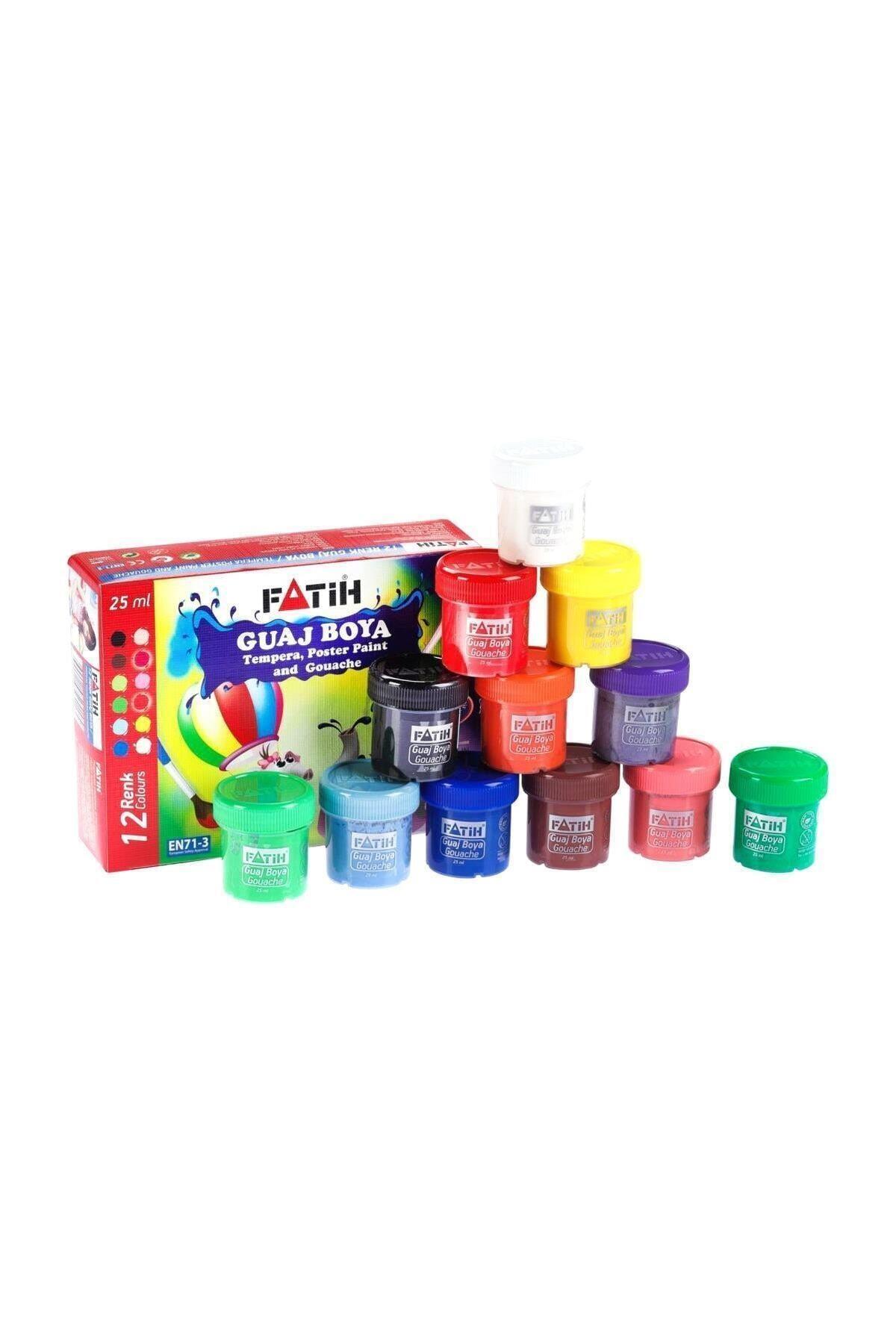 Fatih Guaj Boya Karton Kutu Şişe 25 ML 12 Renk 50420