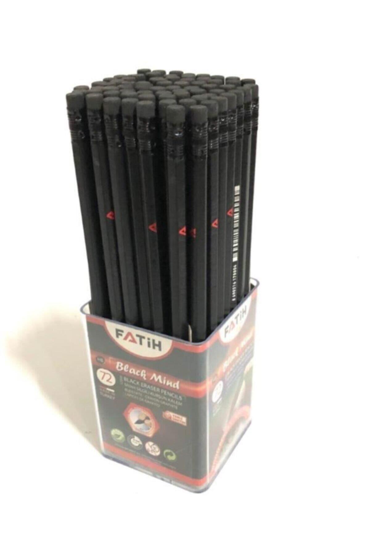 Fatih Kurşun Kalem Siyah Lata Silgili Black Mind (72 Li Paket)