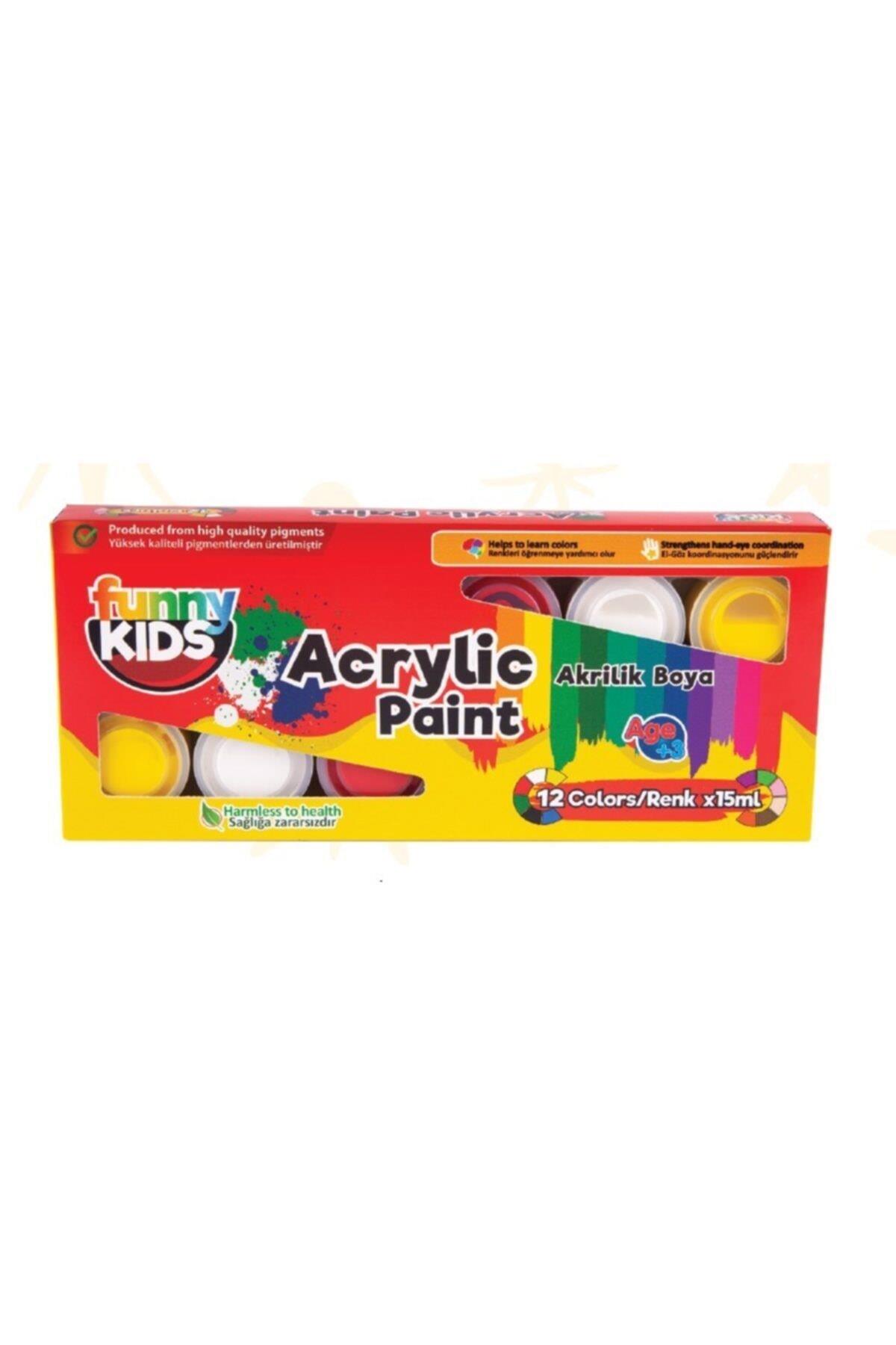 Rich Funny Kids Akrilik Boya 15 ML 12 Li Set