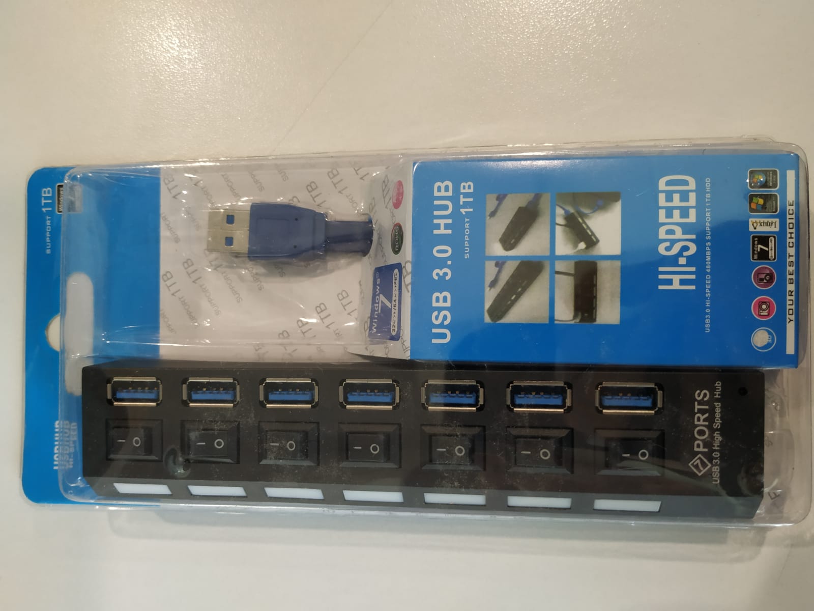 Gabble 7 Port USB 3.0 Çoklayıcı Anahtarlı