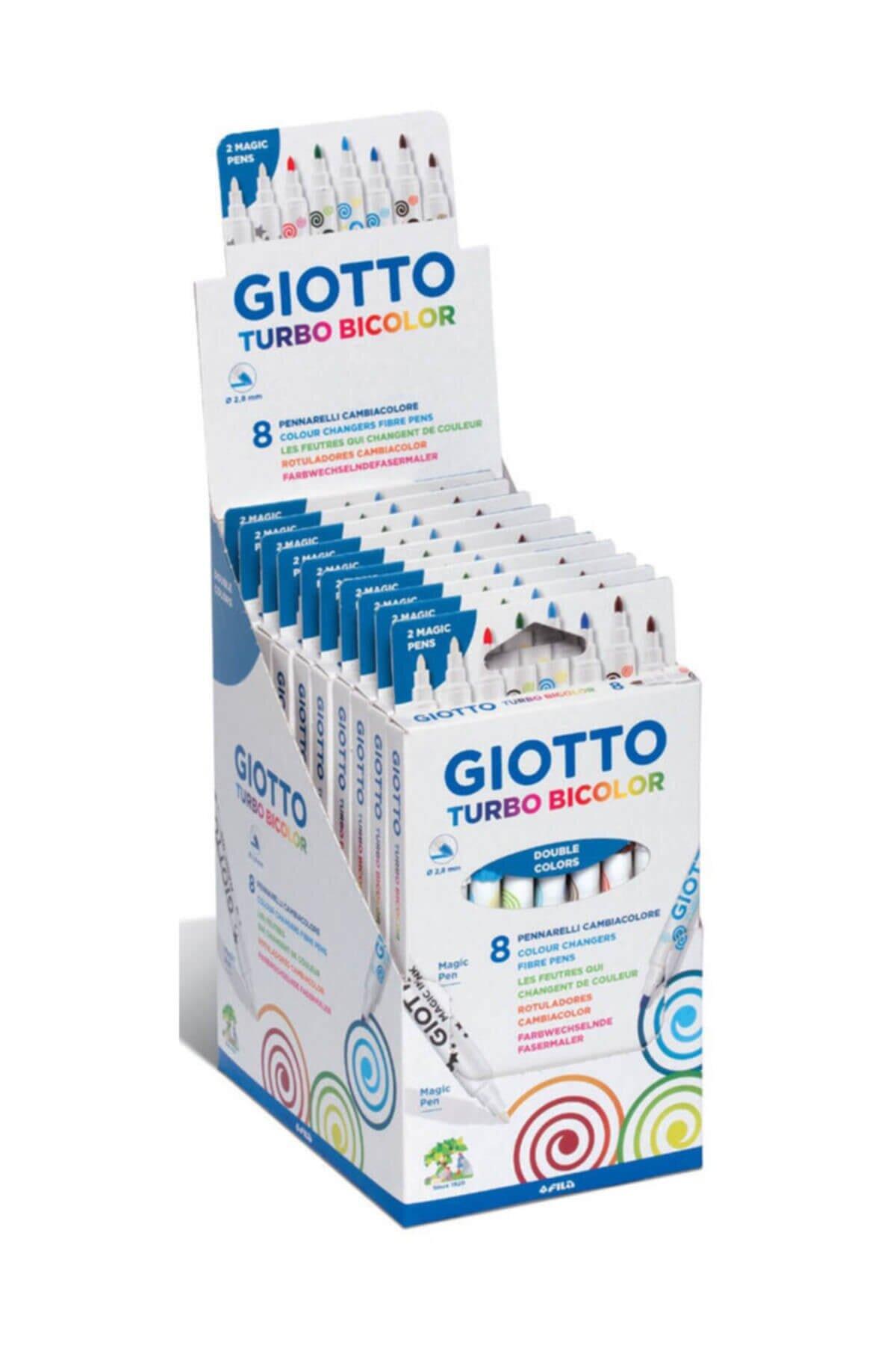 Giotto Keçeli Boya Kalemi Turbo Bicolor Renk Değiştiren Keçeli 8 Renk