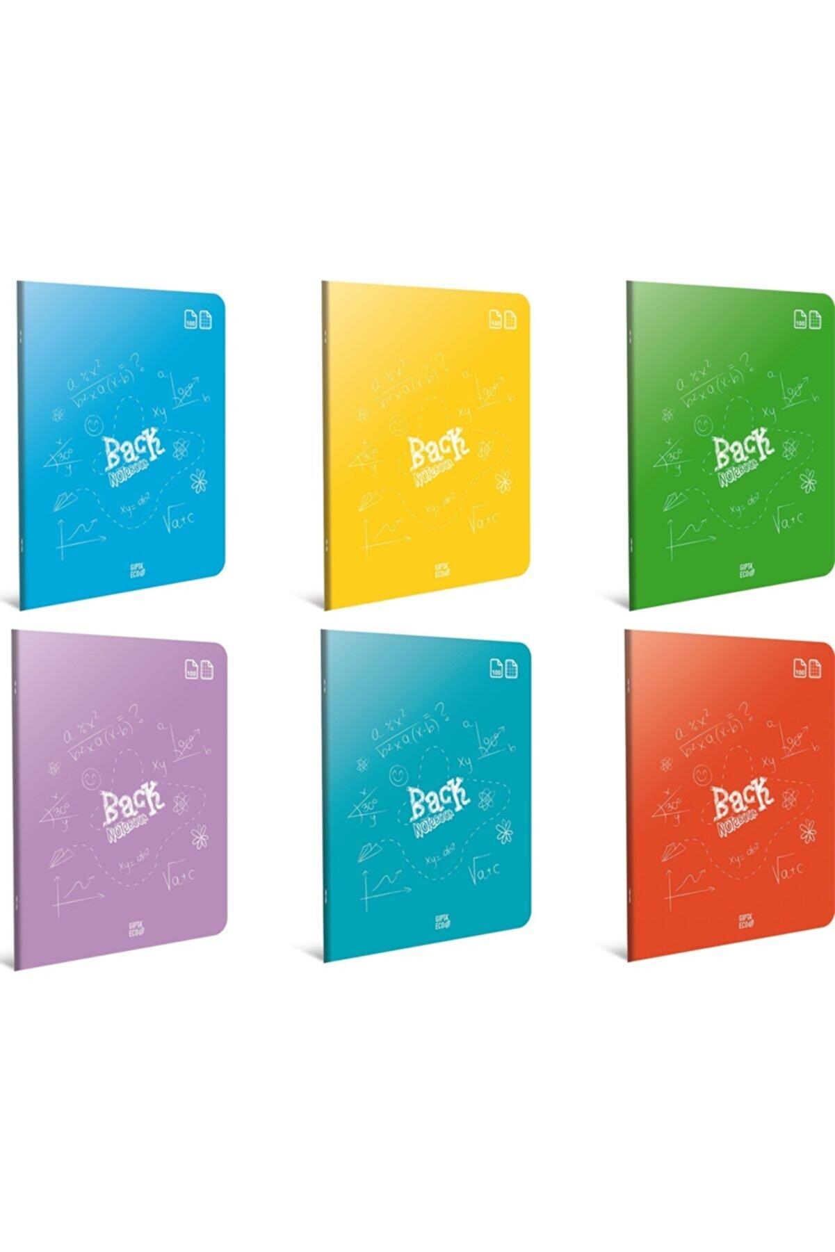 Gıpta Back Tel Dikiş Plastik Kapak Defter A4 40 Yaprak Kareli (12 Li Paket)