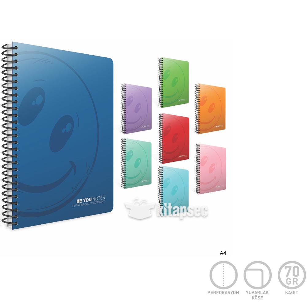 Be You Notes Spiralli Karton Kapak Defter A4 100 Yaprak Çizgili (4079) Gıpta