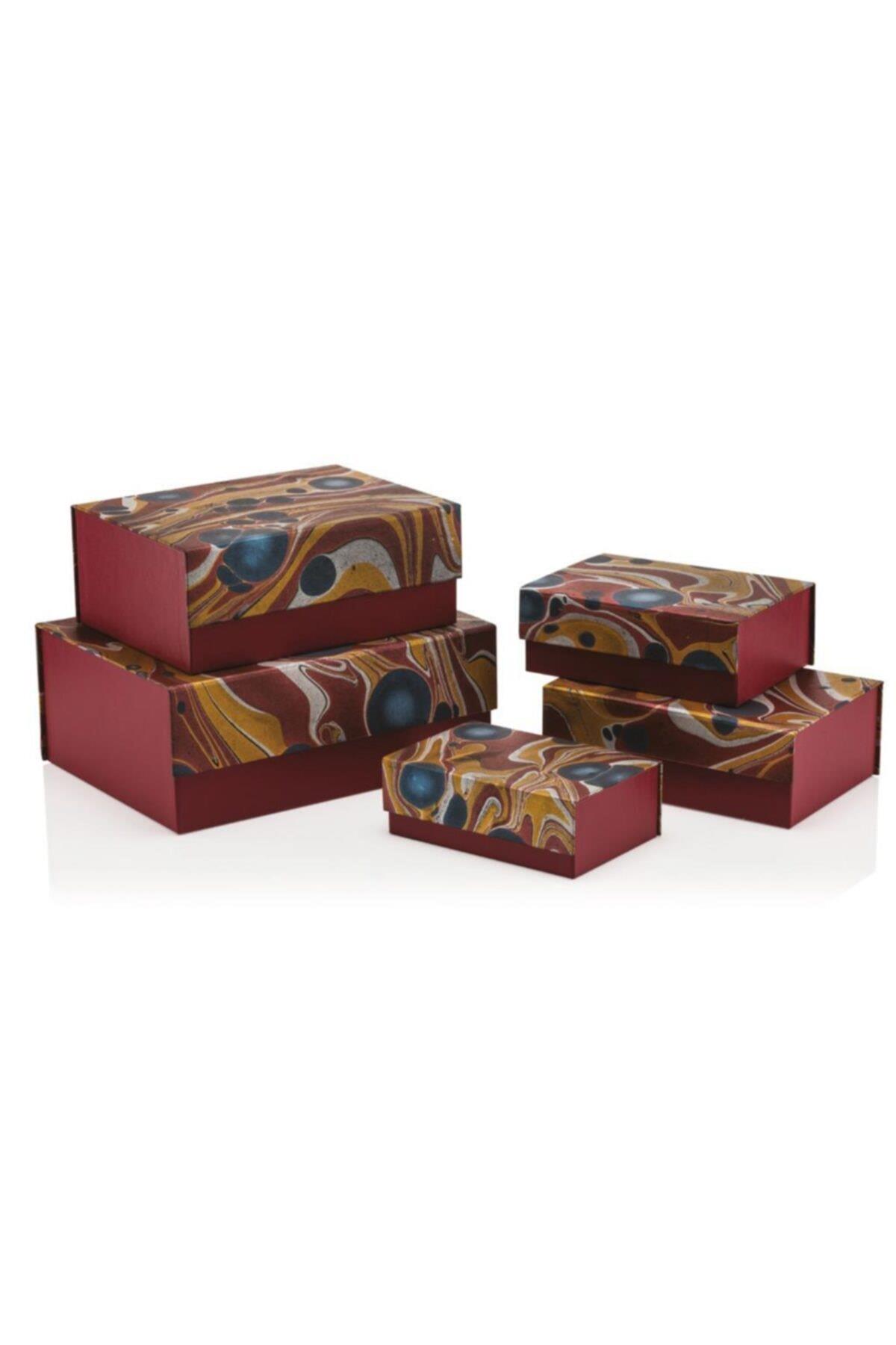 Gıpta Hediye Kutusu Burgundy Bordo Magnet 5 Lİ BX4631