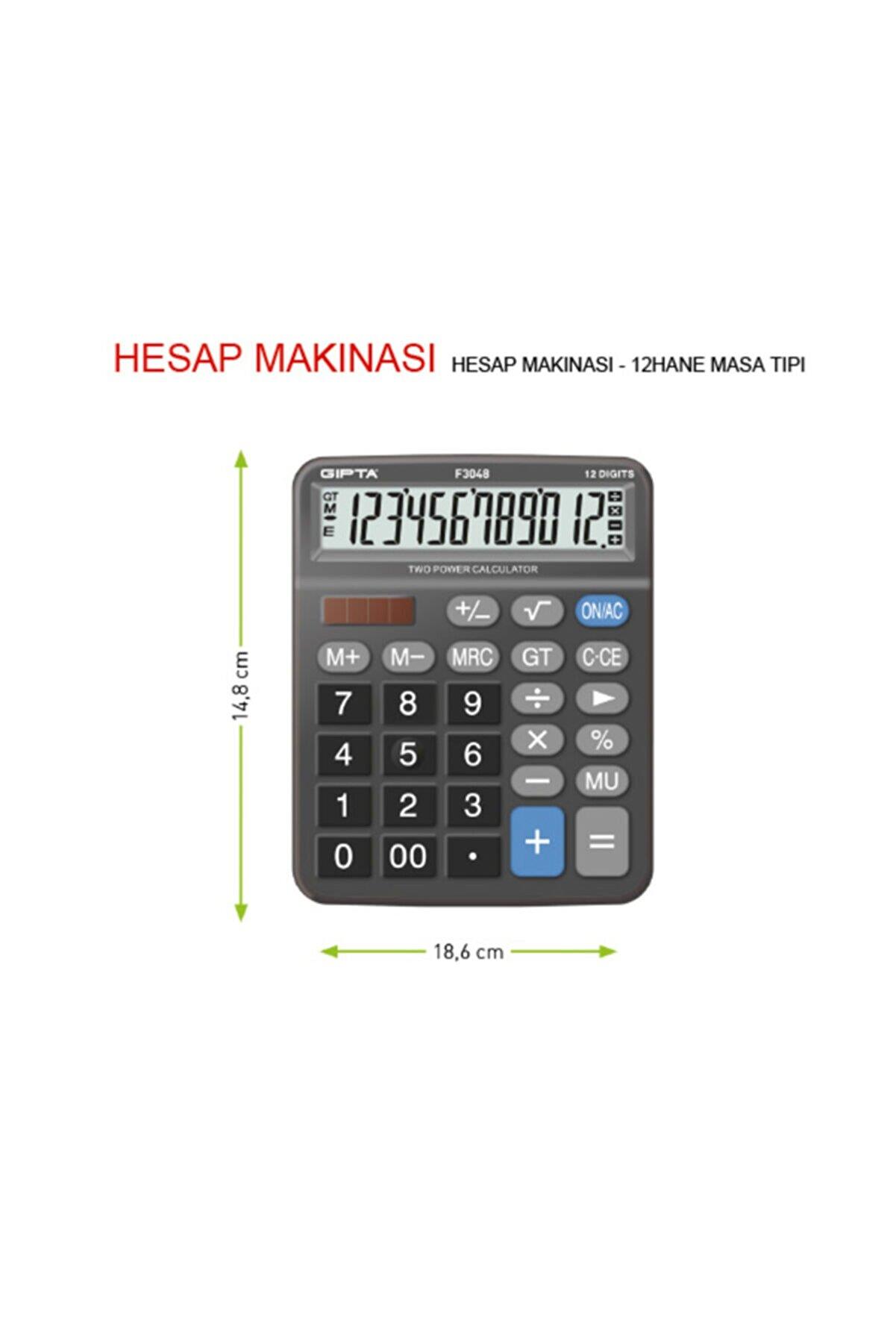 Gıpta Hesap Makinası 12 Hane Masa Tipi Hesap Makinesi