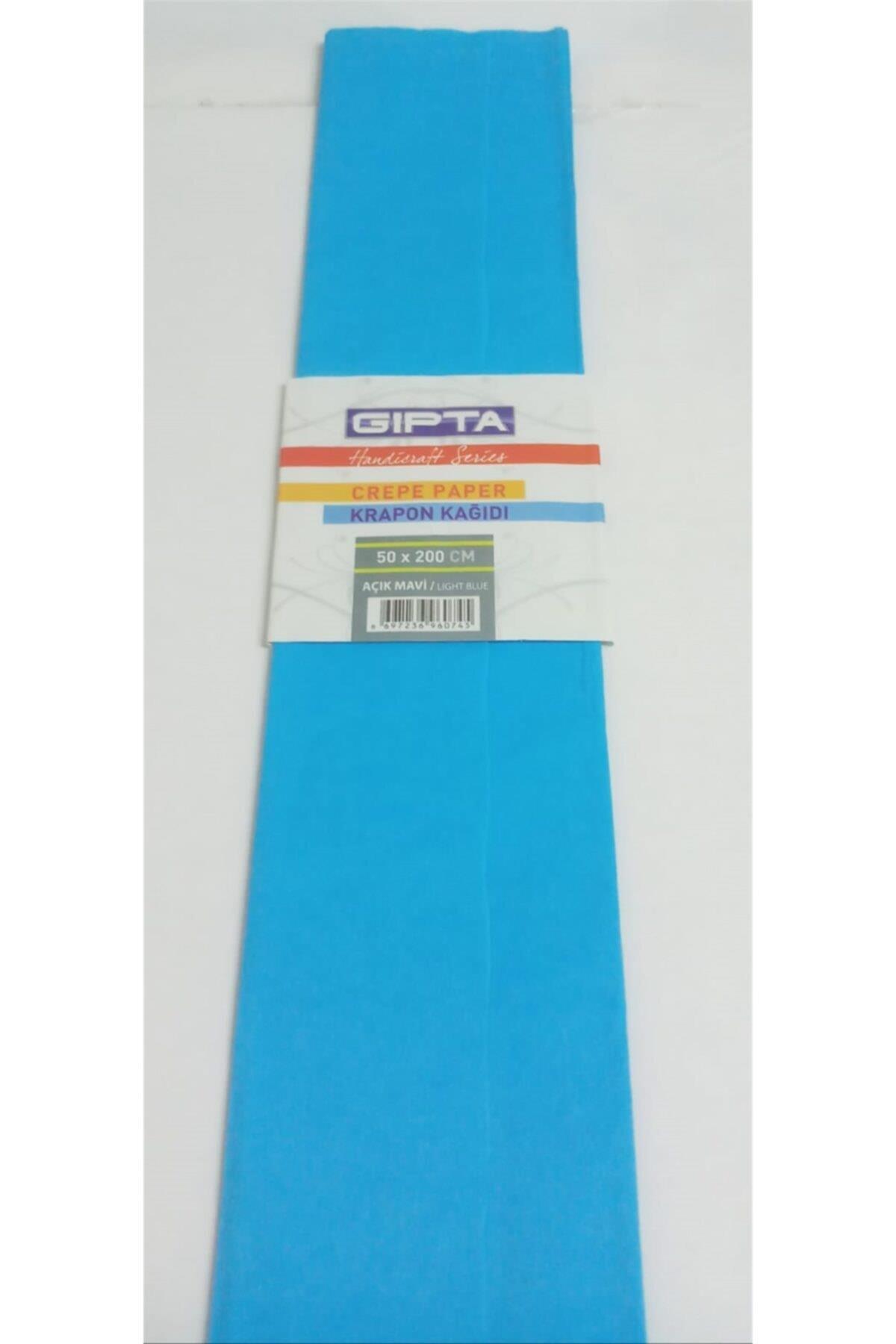 Gıpta Krapon Kağıdı 50 x 200 CM Açık Mavi Krapon Kağıdı (10 Lu Paket)