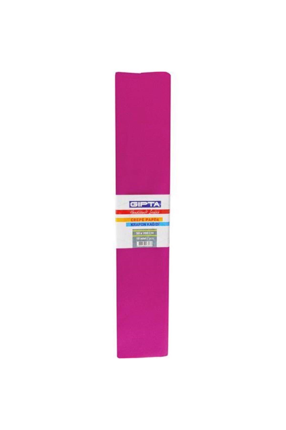 Gıpta Krapon Kağıdı 50 x 200 CM Koyu Pembe Krapon Kağıdı (10 Lu Paket)