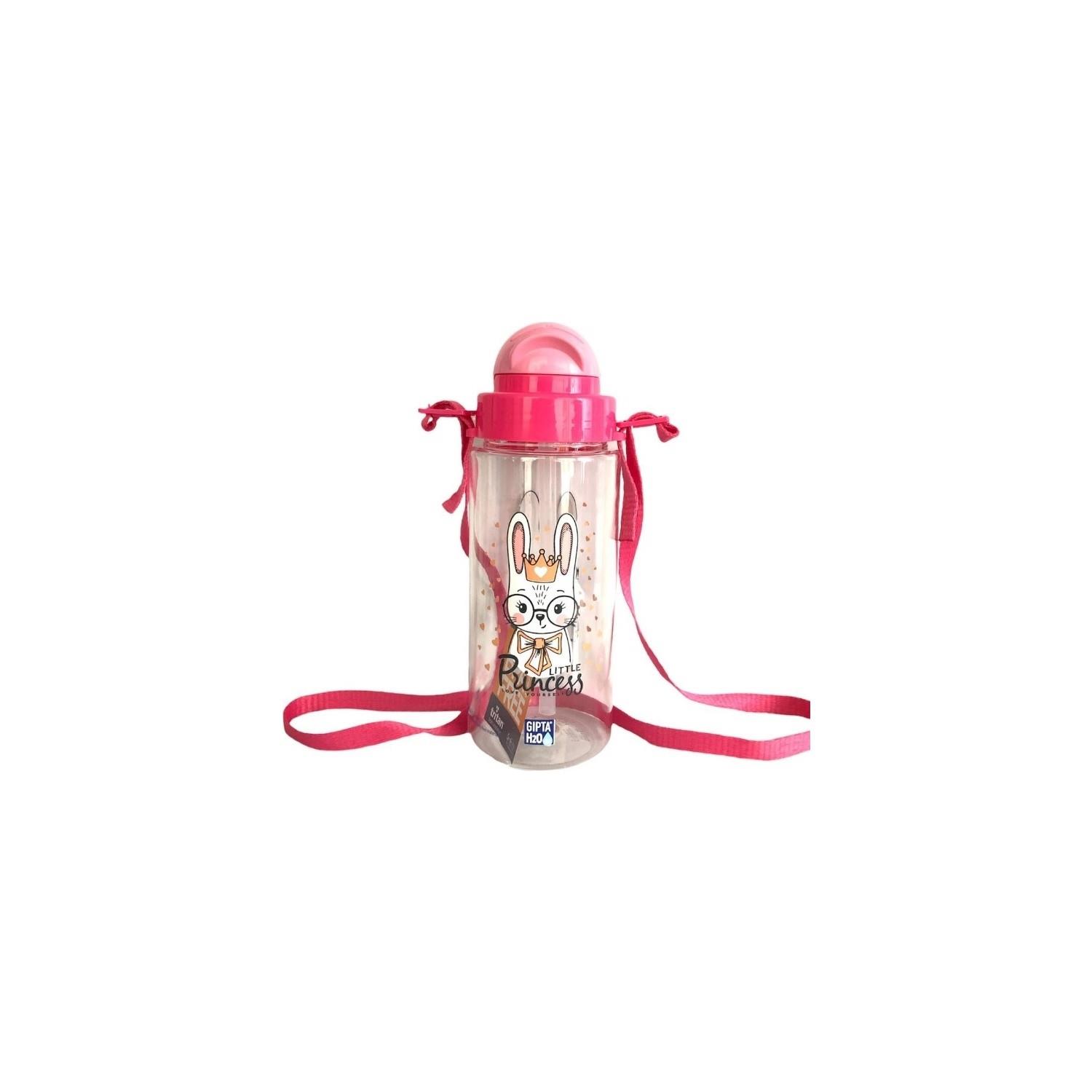 Gıpta Tritan Pembe Princess Desenli Pipetli Matara 500 ML Tritan Suluk Bpa Free
