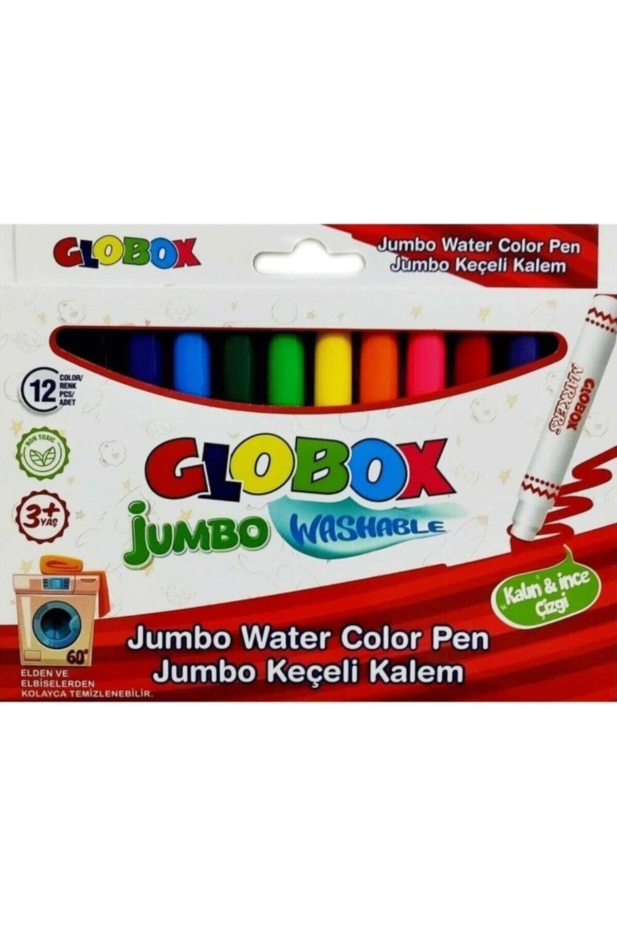 Globox Yıkanabilir Jumbo Keçeli Kalem 12 Renk
