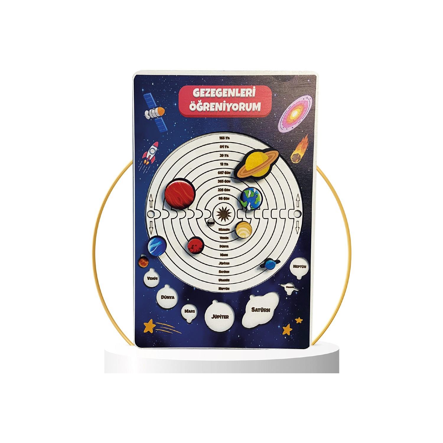 Moon Beavers Güneş Sistemimiz Eğitici Öğretici Geliştirici Ahşap Sağlıklı Oyuncak 20x30 Cm