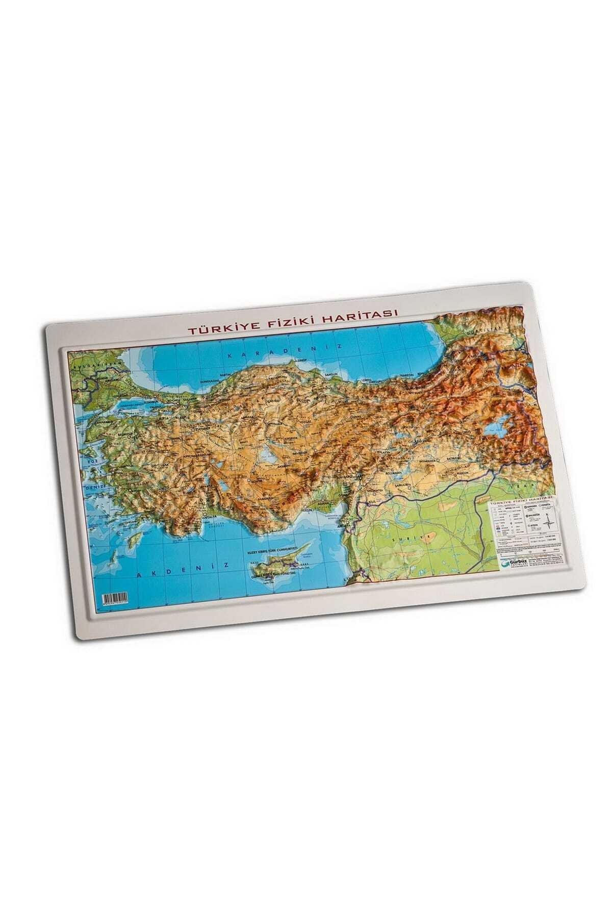 Gürbüz Kabartma Türkiye Harita Fiziki 35 x 50 Cm