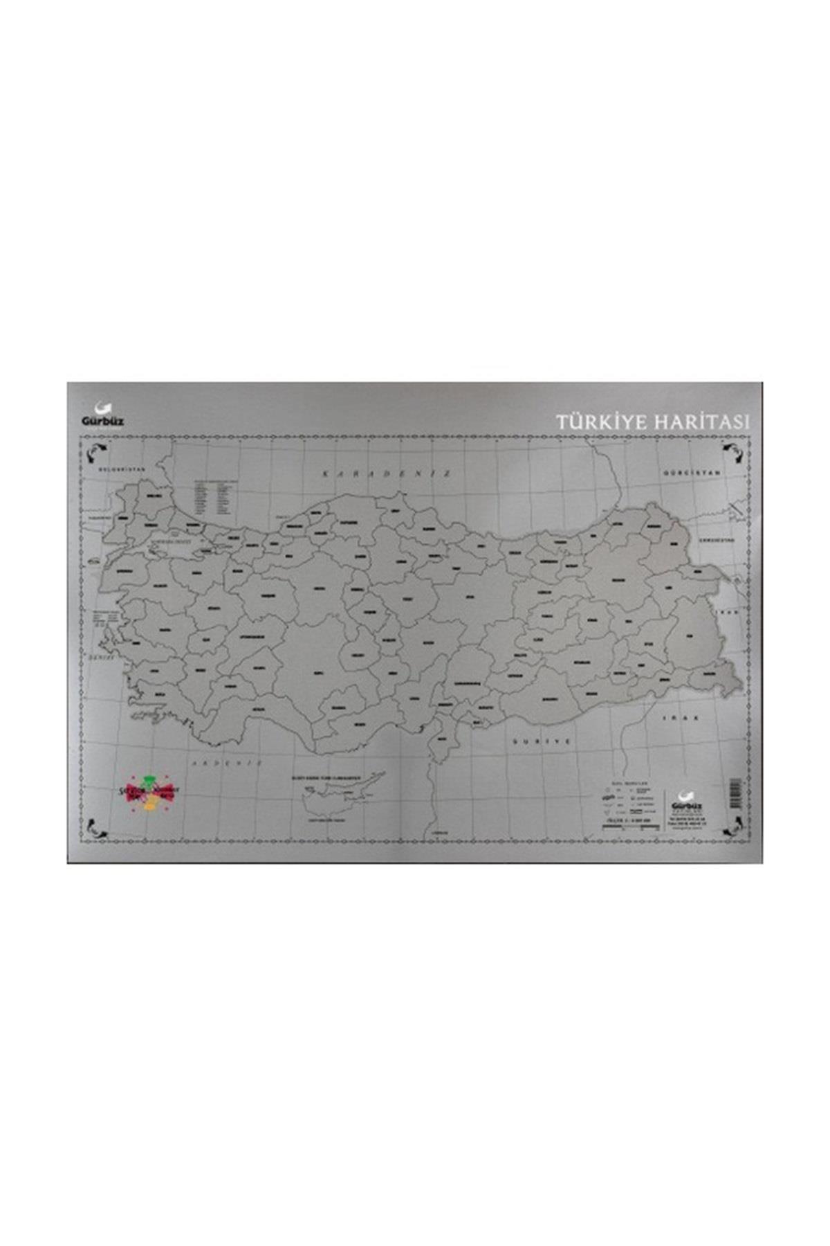 Gürbüz Yayınları Kazınabilir Türkiyie Haritası 35 x 50 Cm