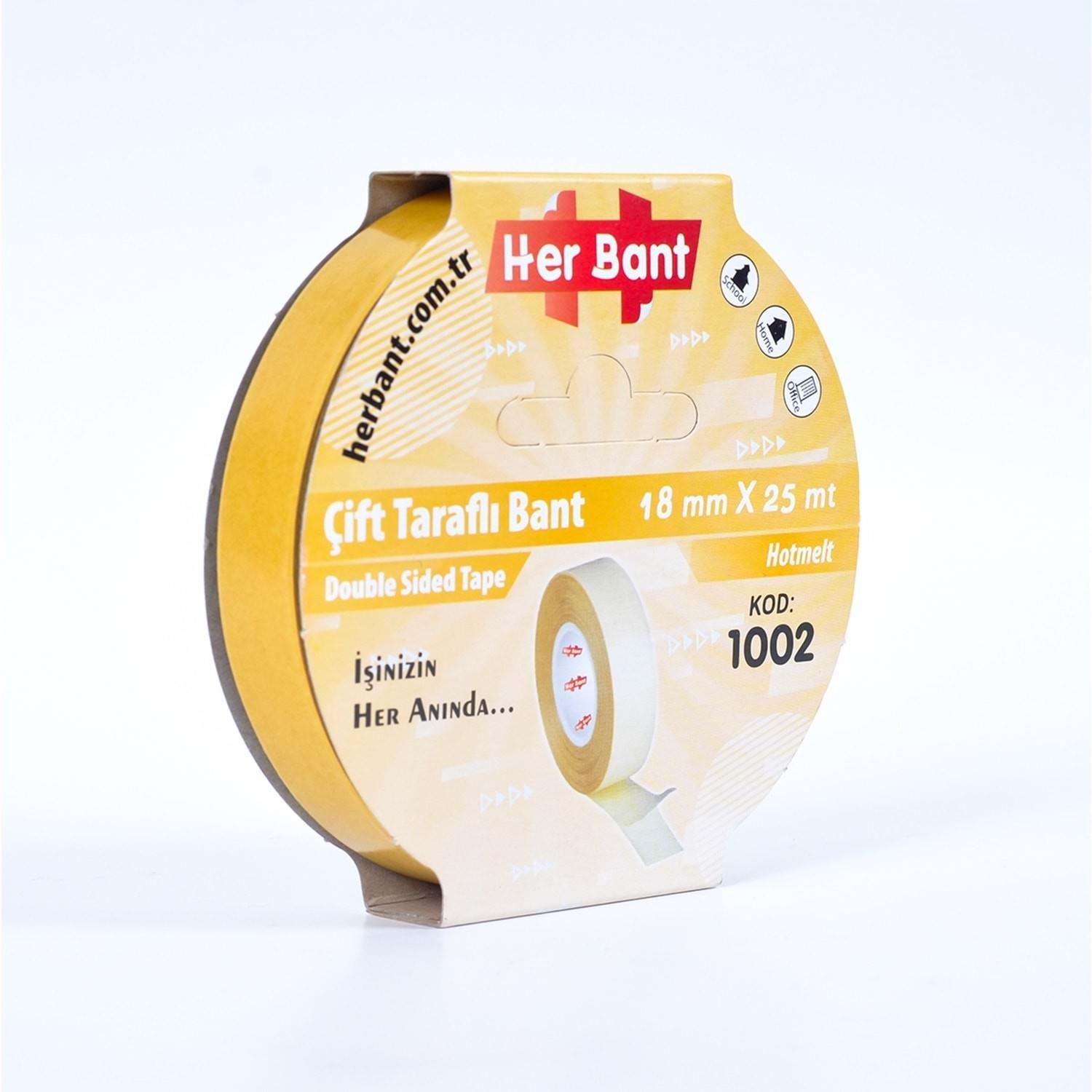 Her Bant Çift Taraflı Bant Askılı 18 MM x 25 Metre