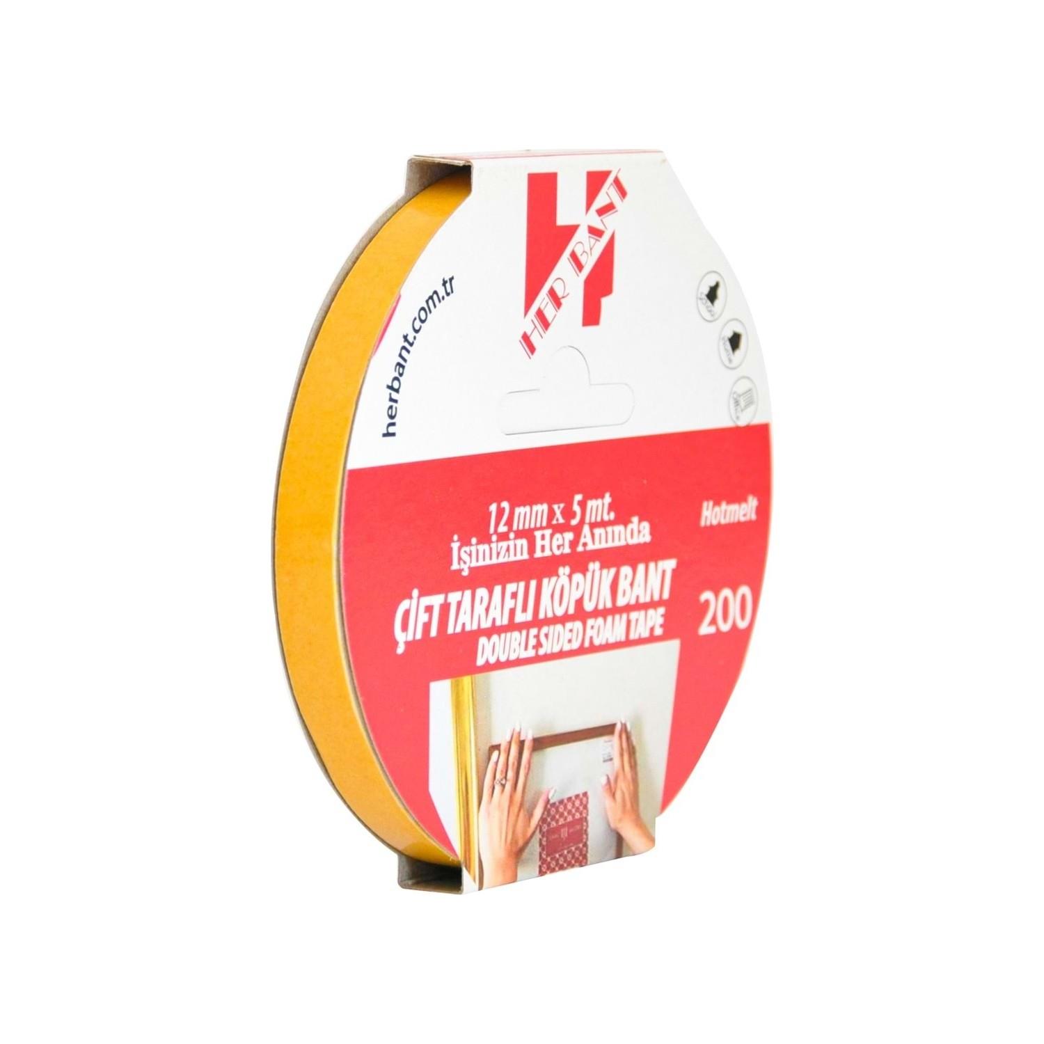 Her Bant Çift Taraflı Köpük Bant Askılı 12 MM x 5 Metre