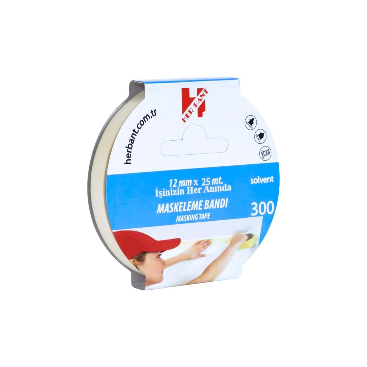 Her Bant Maskeleme Bandı 12 mm x 25 Metre Krepe Maskeleme Bantı