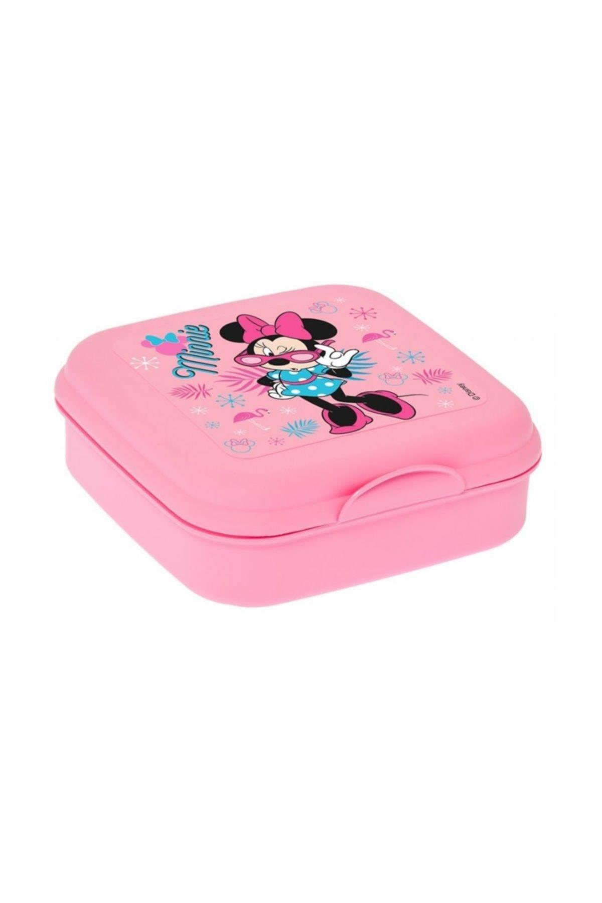 Herevin Gözlüklü Minnie Mouse Pembe Sandviç Kutusu Kız Çocuk