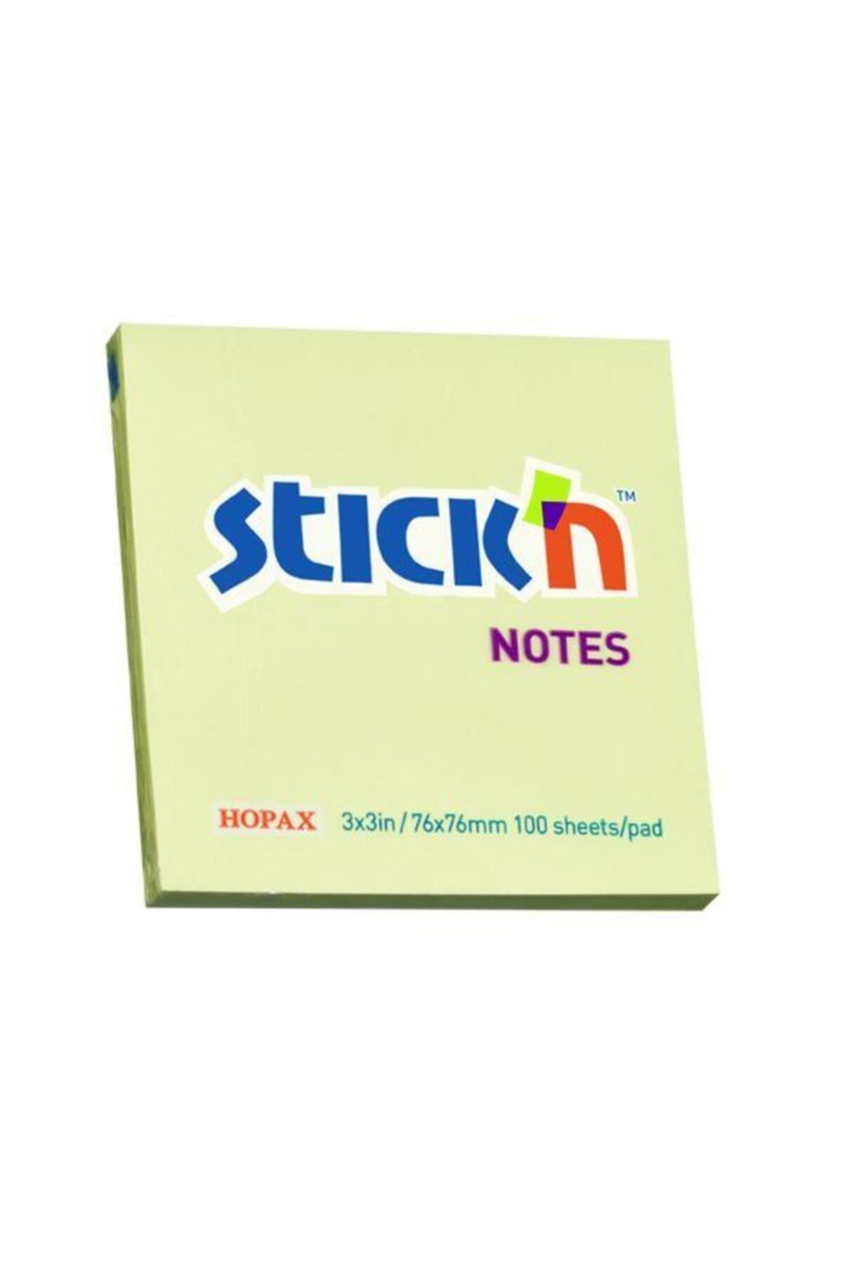 Hopax Stickn 76x76mm Yapışkanlı Not Kağıdı Pastel Sarı 100 Yaprak