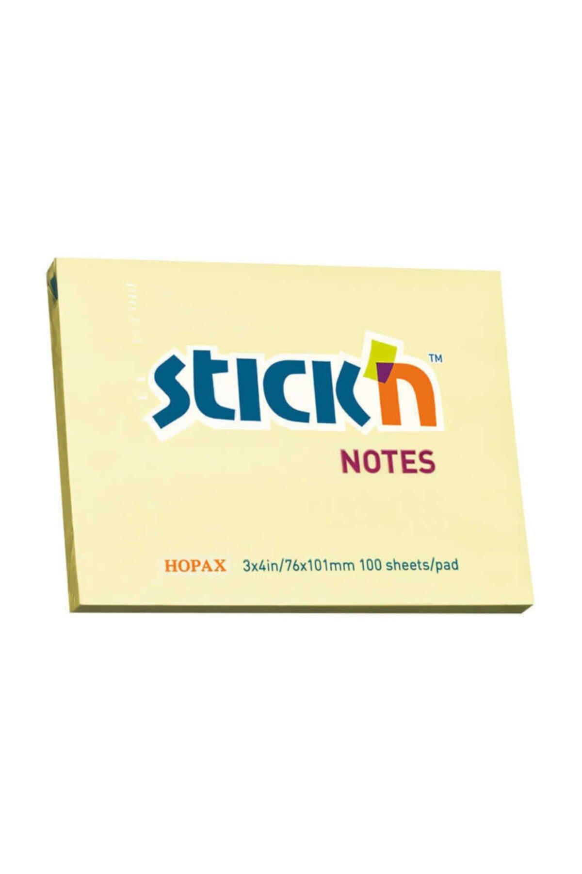 Hopax Stıckn Yapışkanlı Not Kağıdı 100 Yaprak 76x101 Mm Pastel Sarı